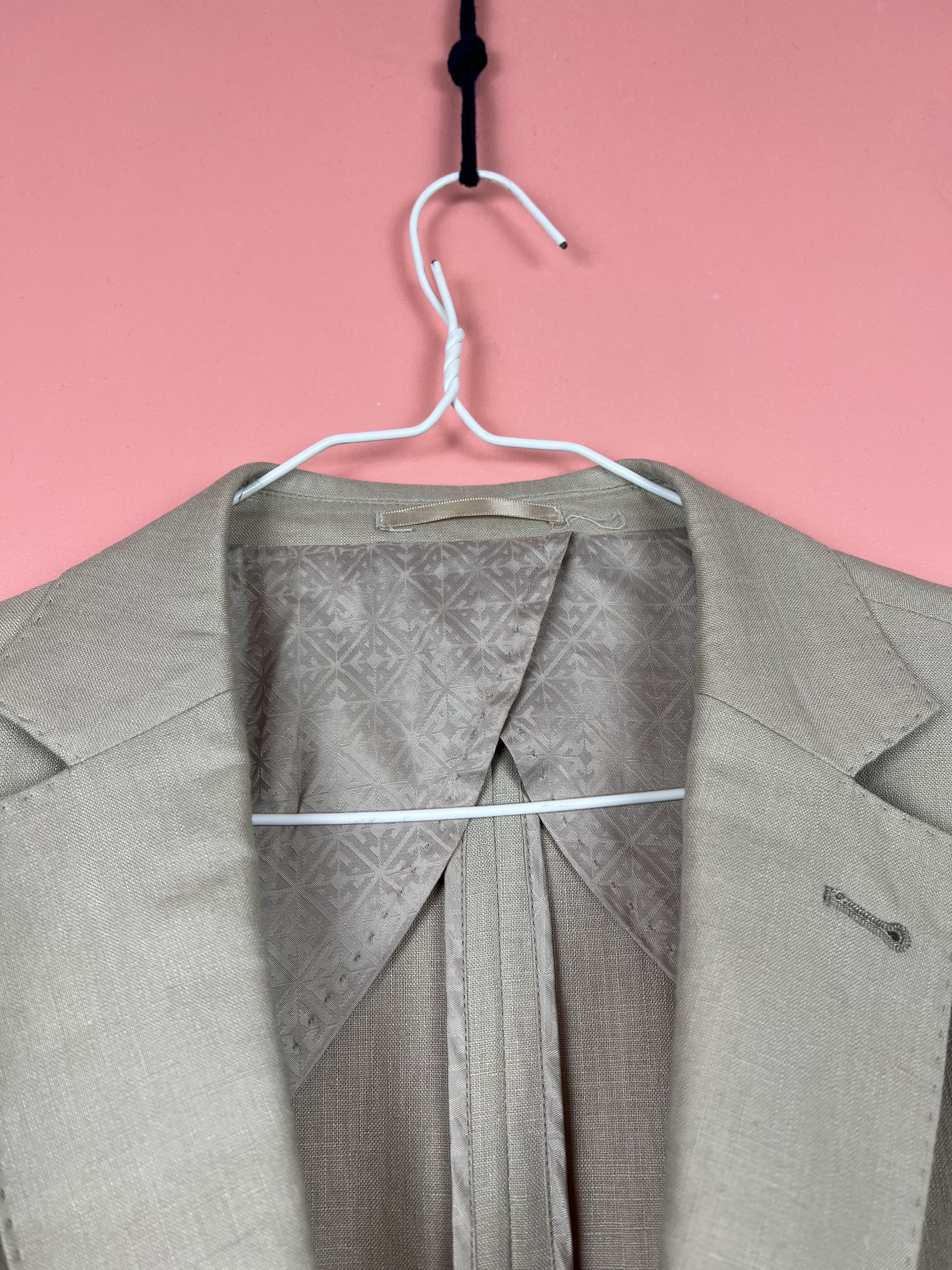 Hardy Amies Hardy Amies blazer luxury linen 52 beige Size 52R - 8 Thumbnail