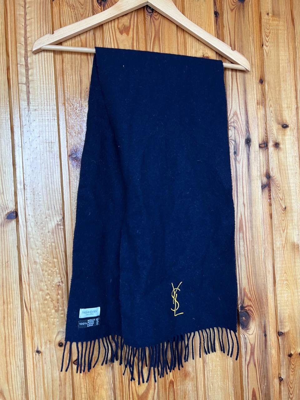 Yves Saint Laurent YSL Scarf Wool Yves Saint Laurent 100% wool navy blue 2000’s Size ONE SIZE - 3 Thumbnail