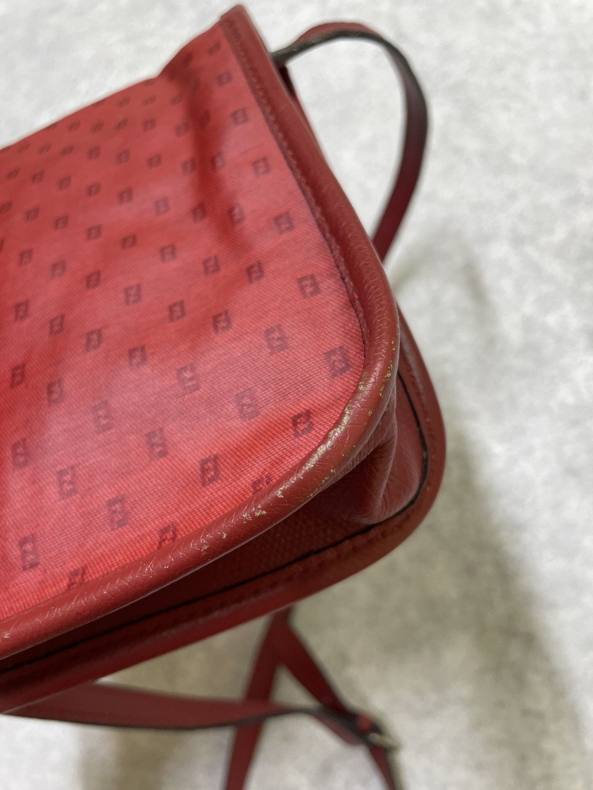 Fendi Vintage Fendi Red Zucca Monogram Shoulder Bag Size ONE SIZE - 15 Thumbnail
