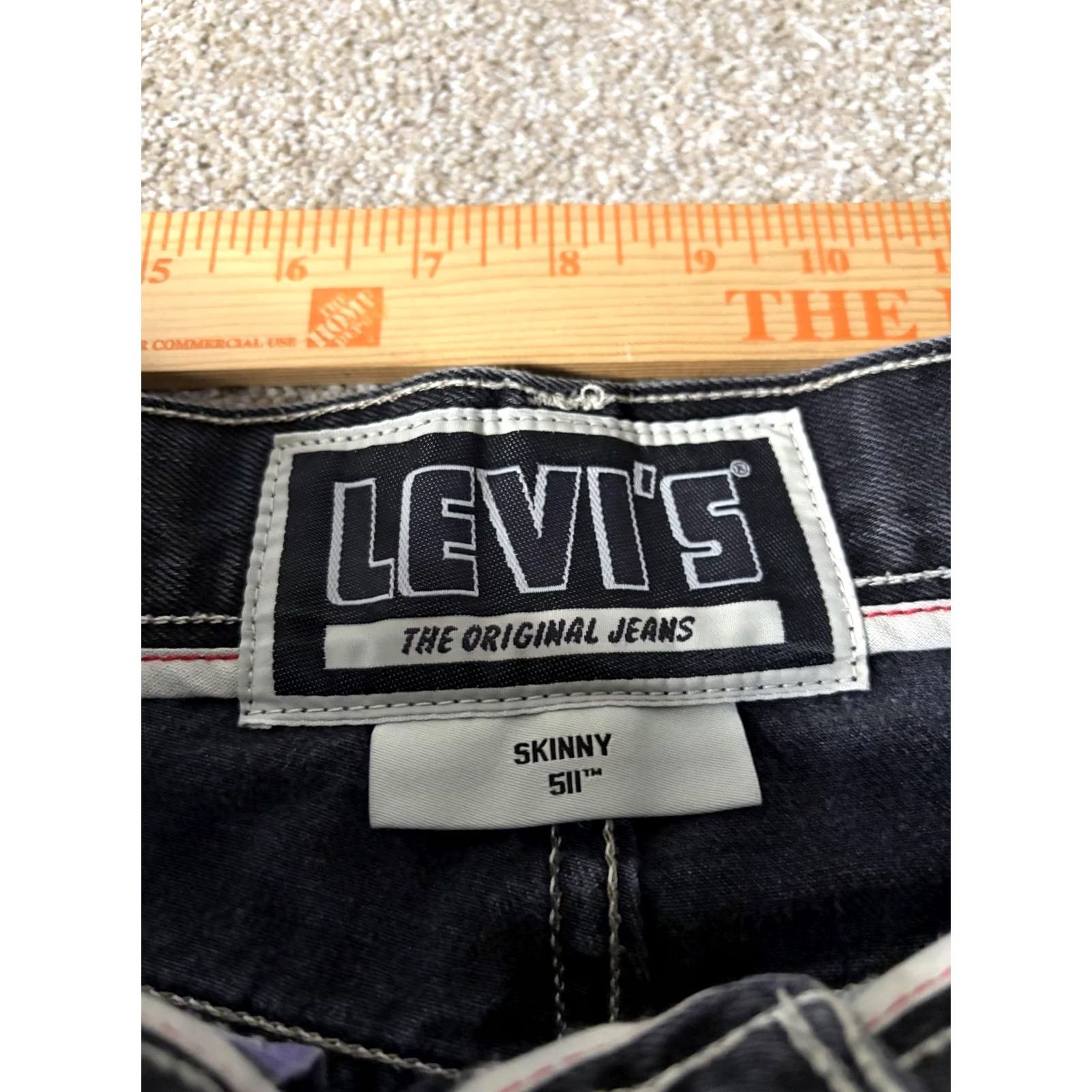 Levi's Levi's 511 Skinny Jeans Mens 31x30 Charcoal Gray Denim Distressed Ripped Slim Fit Casual Everyday Jeans Size US 31 - 7 Thumbnail