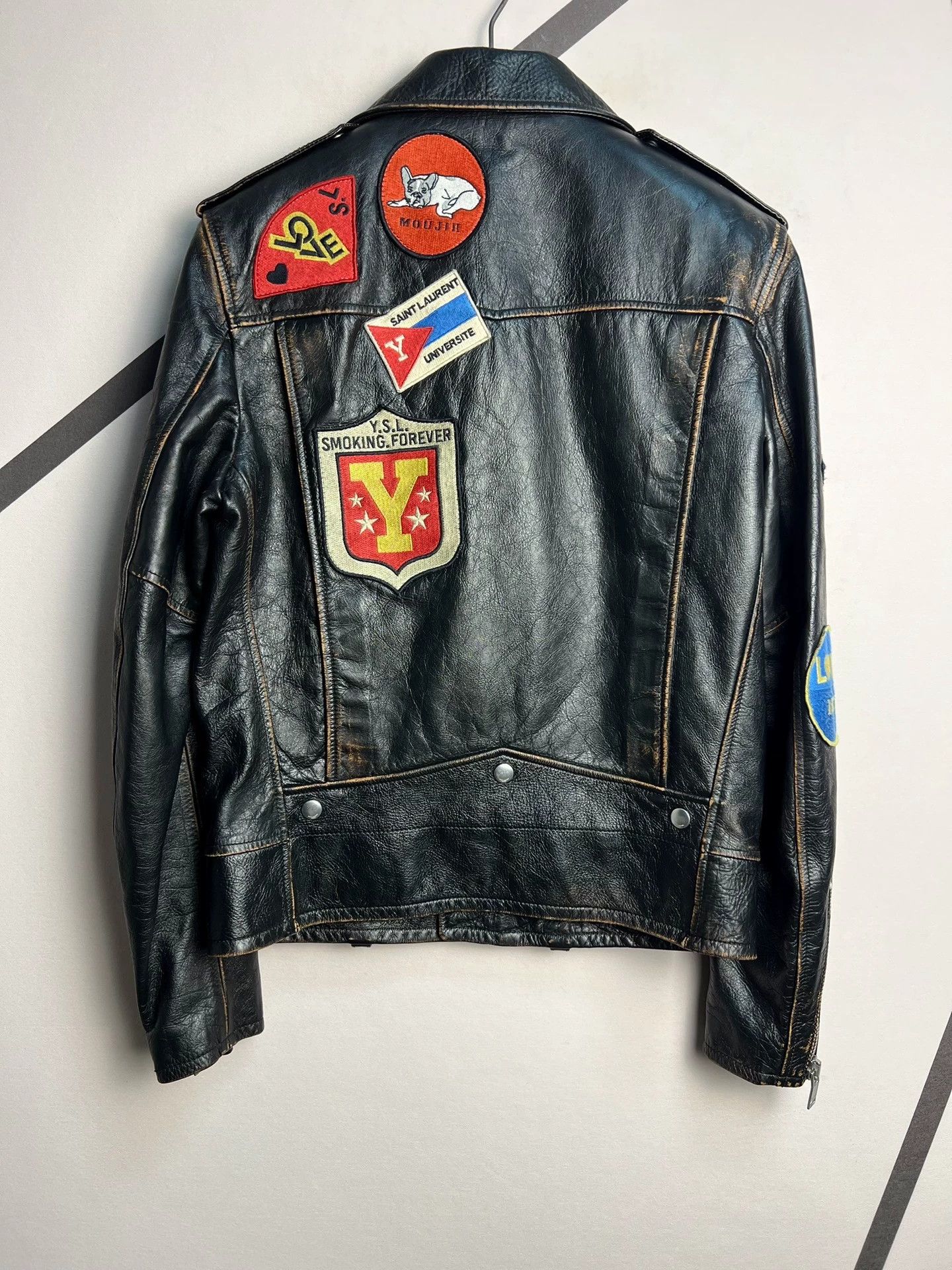 Saint Laurent Paris Saint Laurent 2017 Fall/Winter Leather Biker Jacket, Size M / US 6-8 / IT 42-44 - 2 Thumbnail