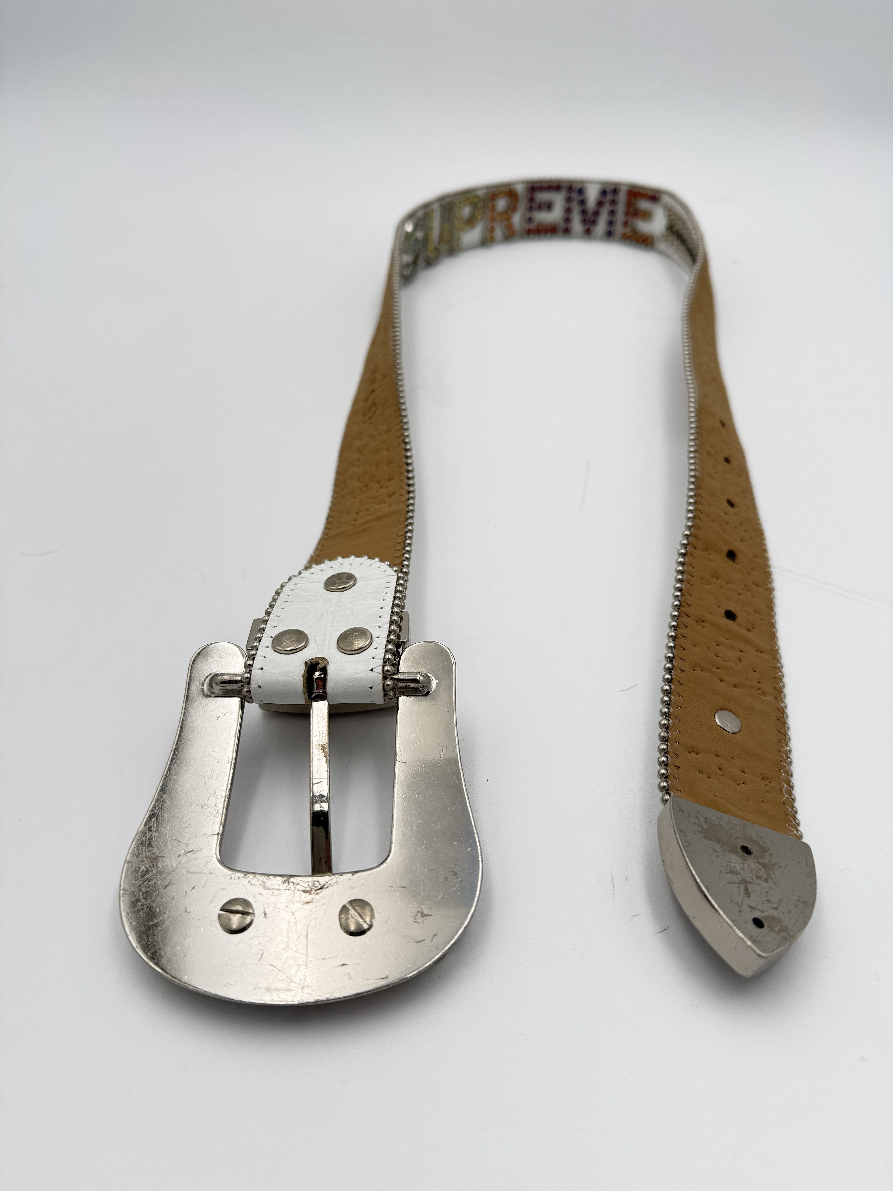 B.B. Simon × Supreme Supreme b.b. simon Belt White Crystal Rainbow Size L / XL Size ONE SIZE - 5 Thumbnail