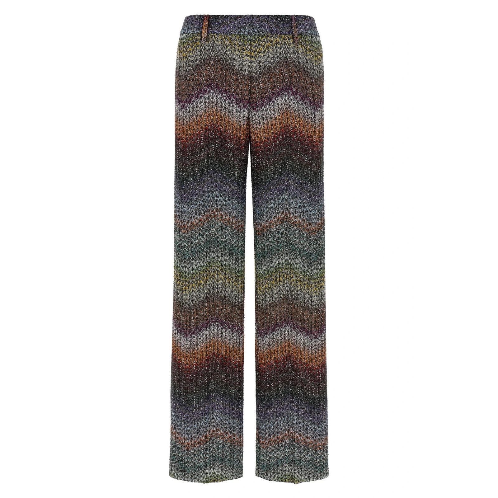 Missoni Lame Zigzag Lame Multicolor Viscose Pants New & Auth, Women's (Size 30)