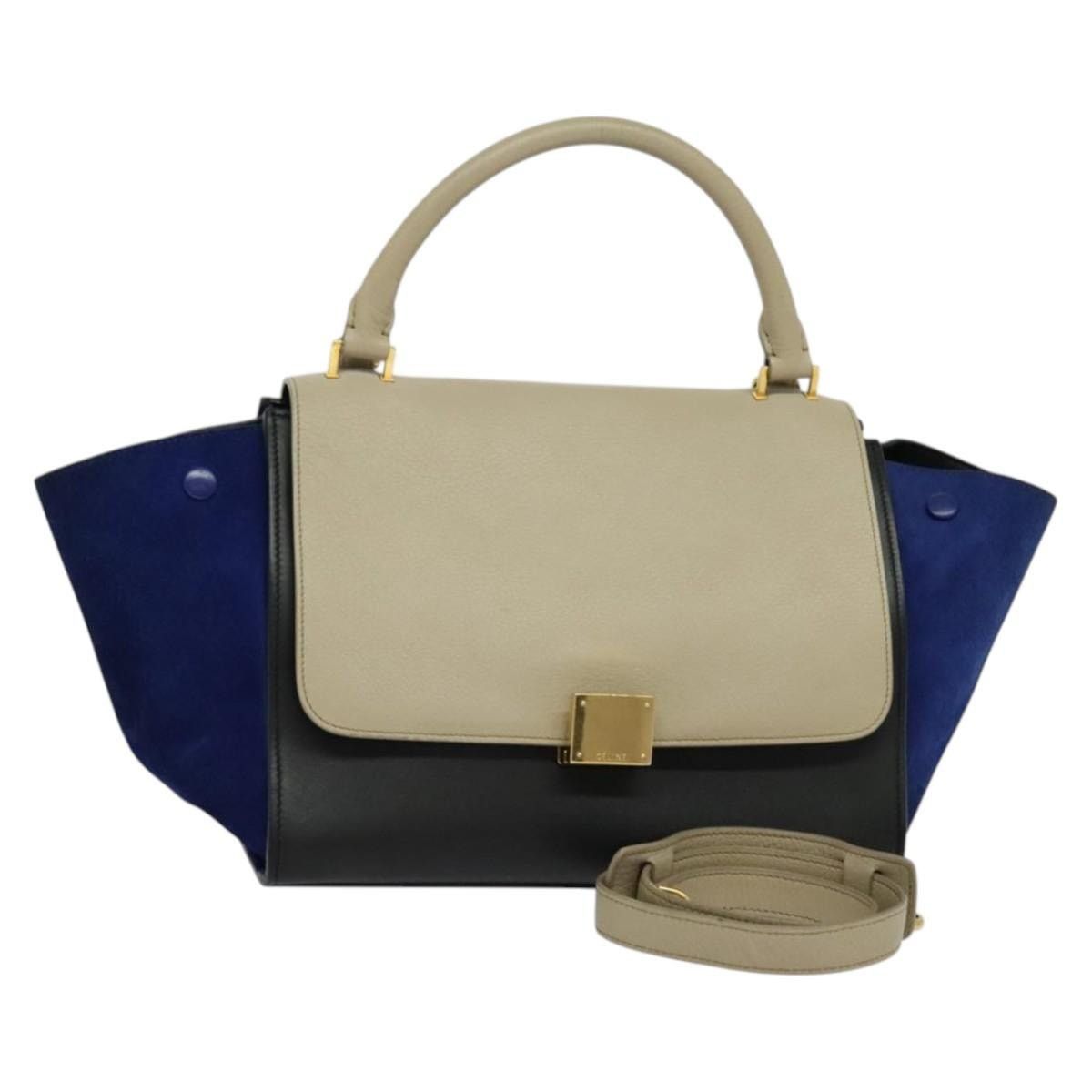Celine CELINE Trapeze Hand Bag Leather Beige Gold Size ONE SIZE - 1 Thumbnail