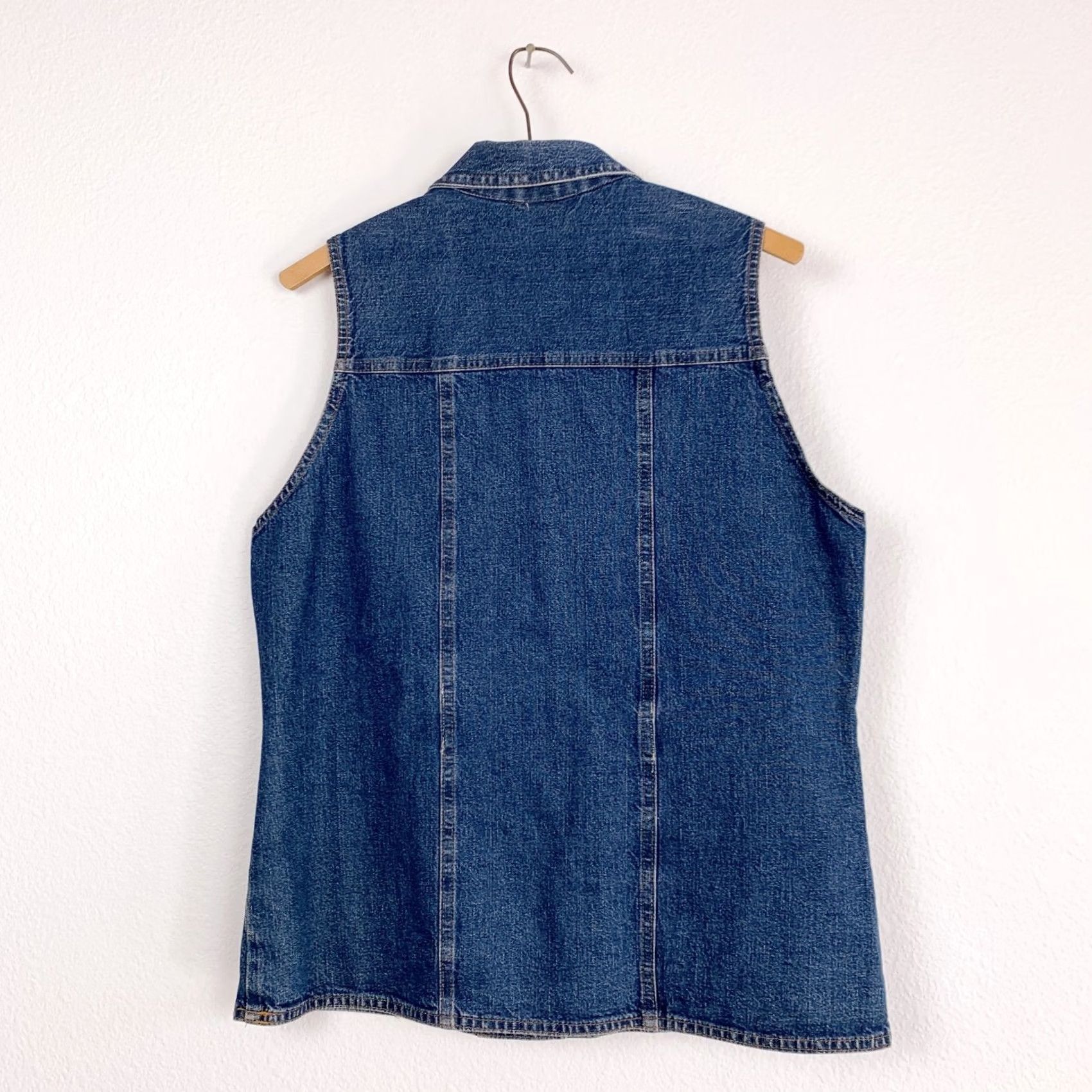 Denime VINTAGE Vivaldi Denim Vest Shirt Women M Blue 90s Western Grunge Button Up Size Medium Size 32" / US 10 / IT 46 - 8 Thumbnail