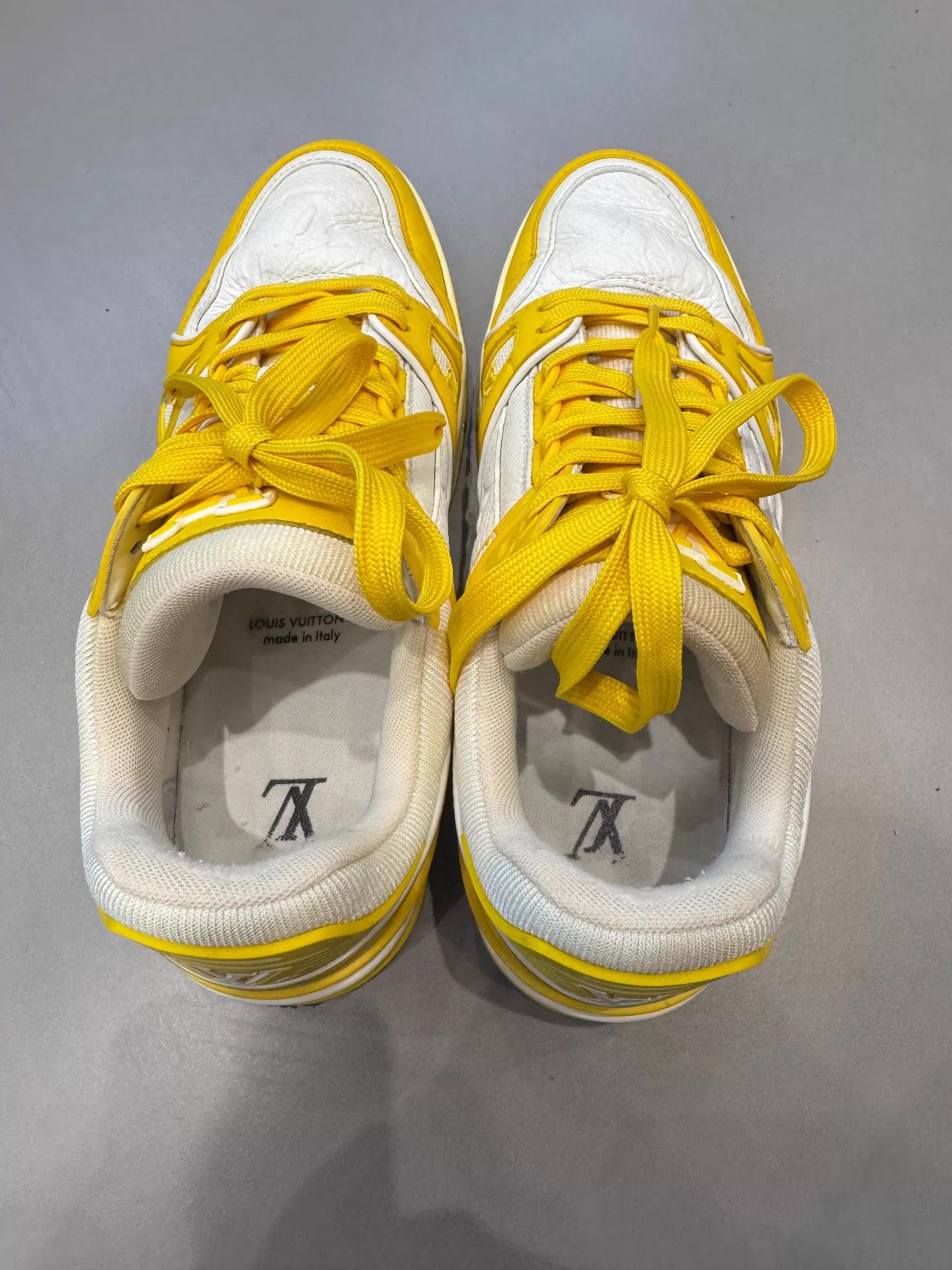 Louis Vuitton LV Trainer Men's White & Yellow Low Top Size US 9 / EU 42 - 7 Thumbnail