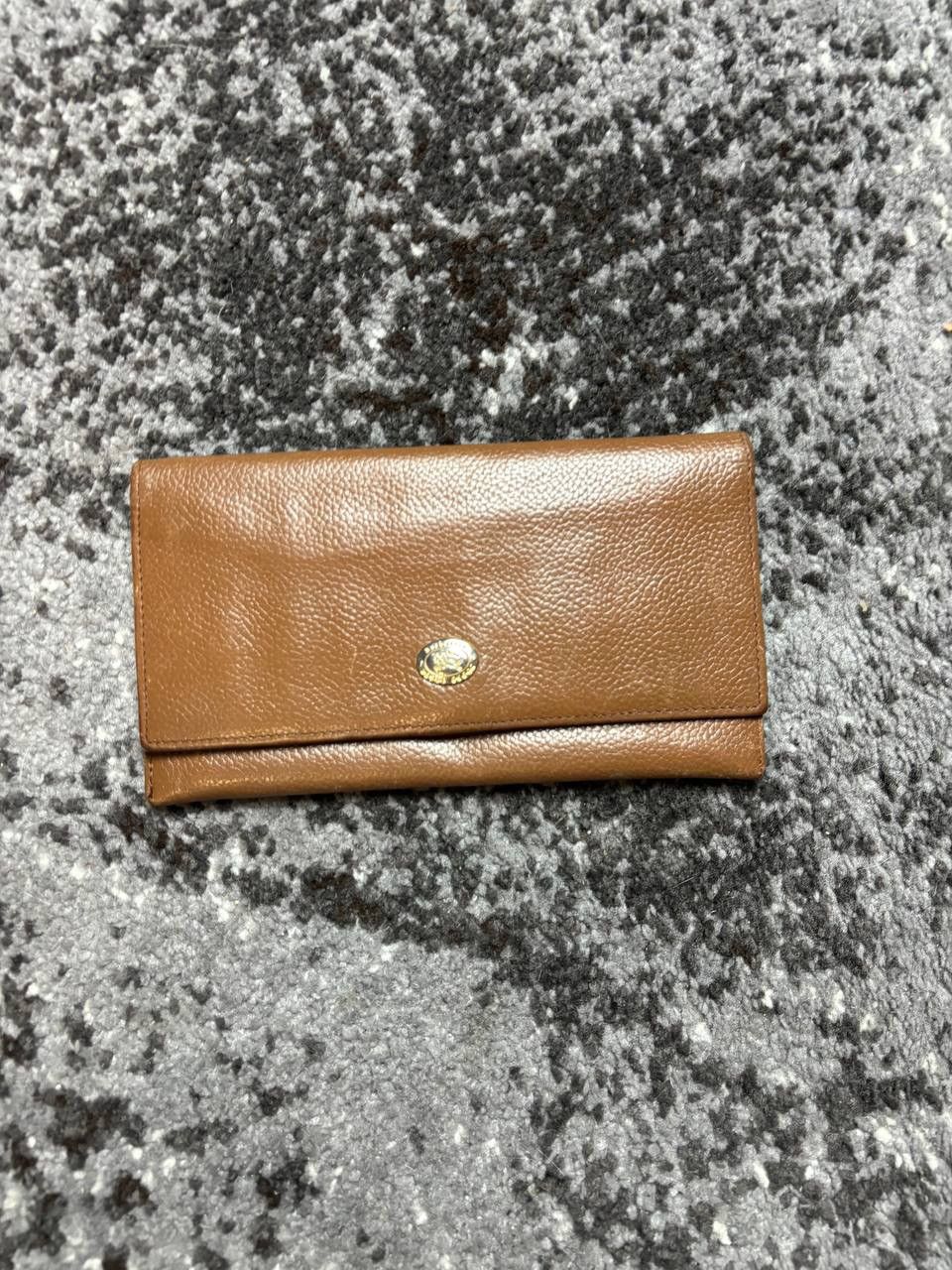 Burberry × Vintage Vintage Y2K Burberry Leather Brown Luxury Long Wallet Size ONE SIZE - 3 Thumbnail