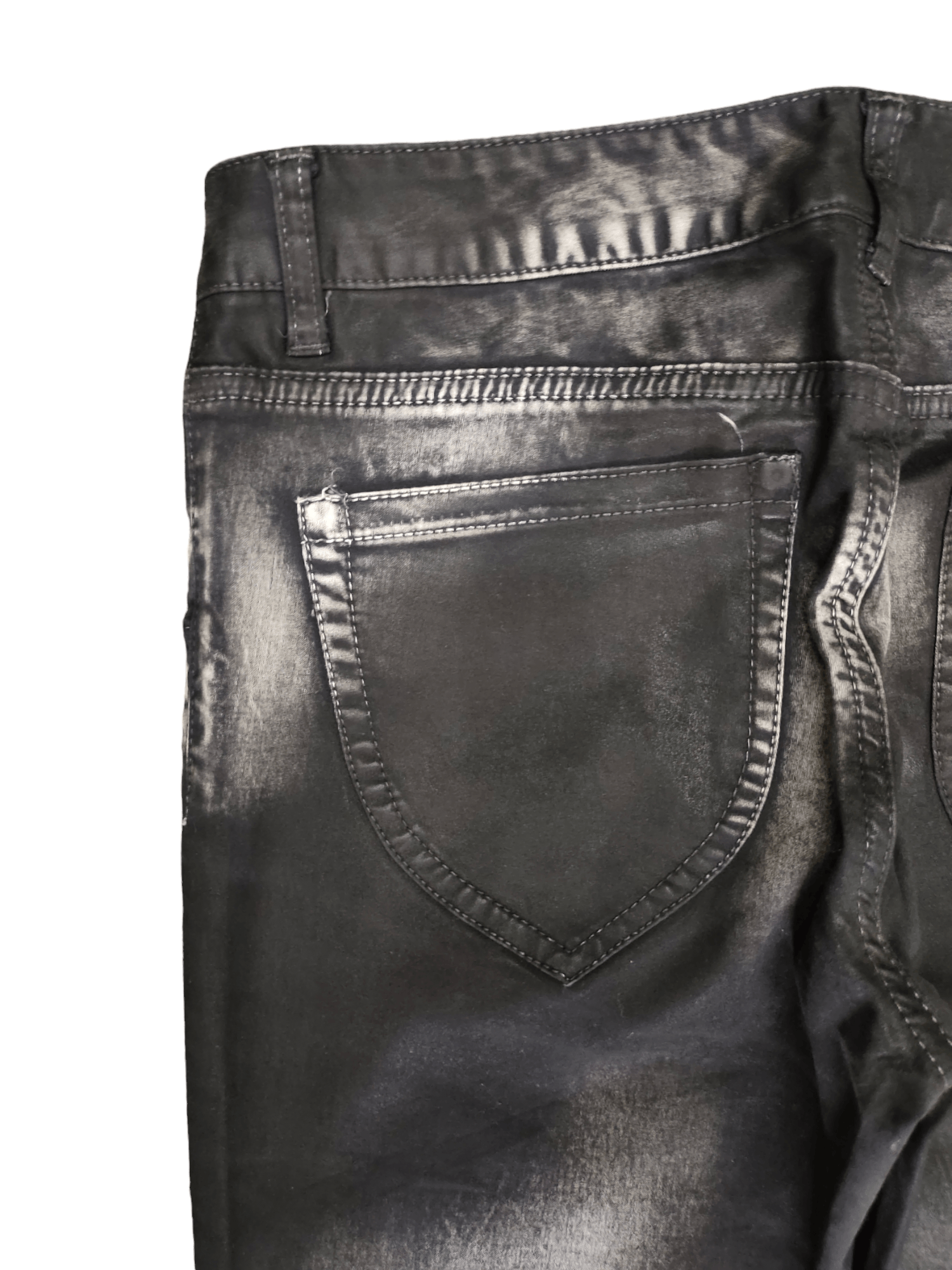 Tornado Mart 1990s Tornado Mart Japan Black Waxed Skinny Denim Pants Size US 29 - 13 Thumbnail