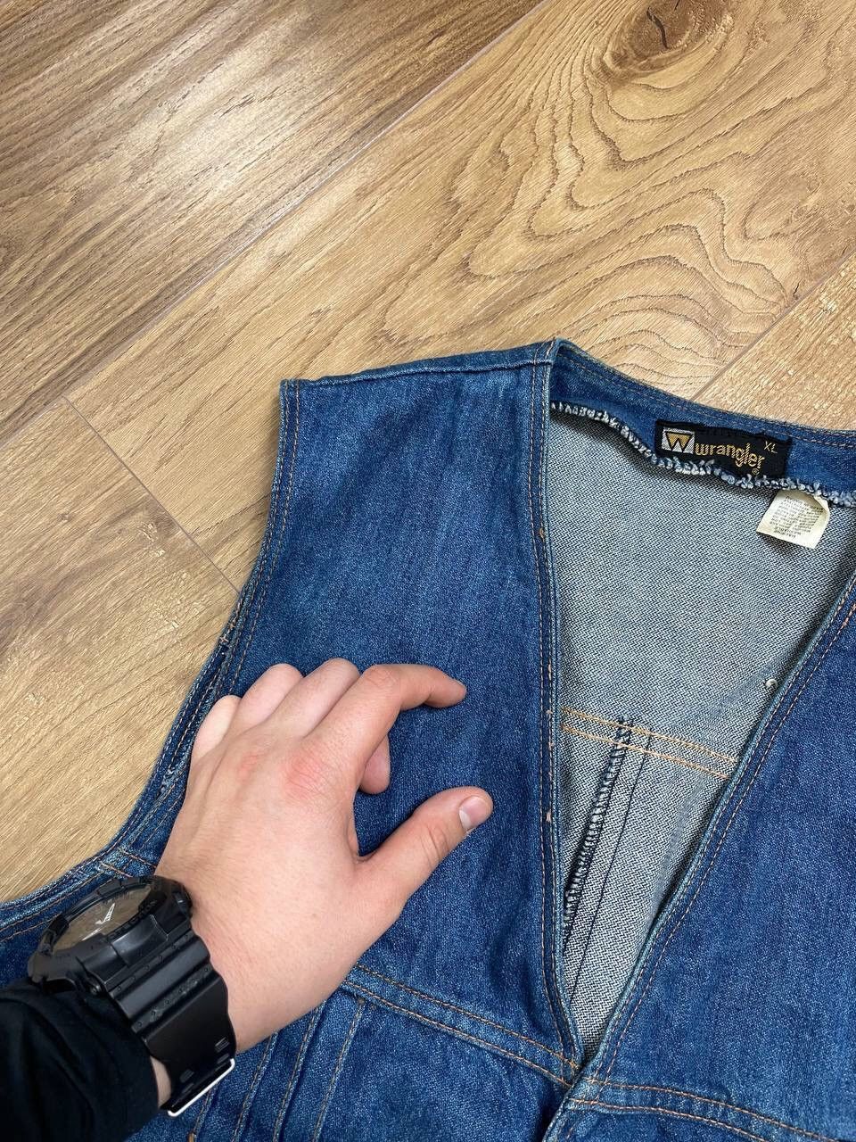 Vintage × Wrangler Vintage Wrangler Y2K 90’s Blue Denim Outdoor Cowboy Vest Size US S / EU 44-46 / 1 - 8 Thumbnail