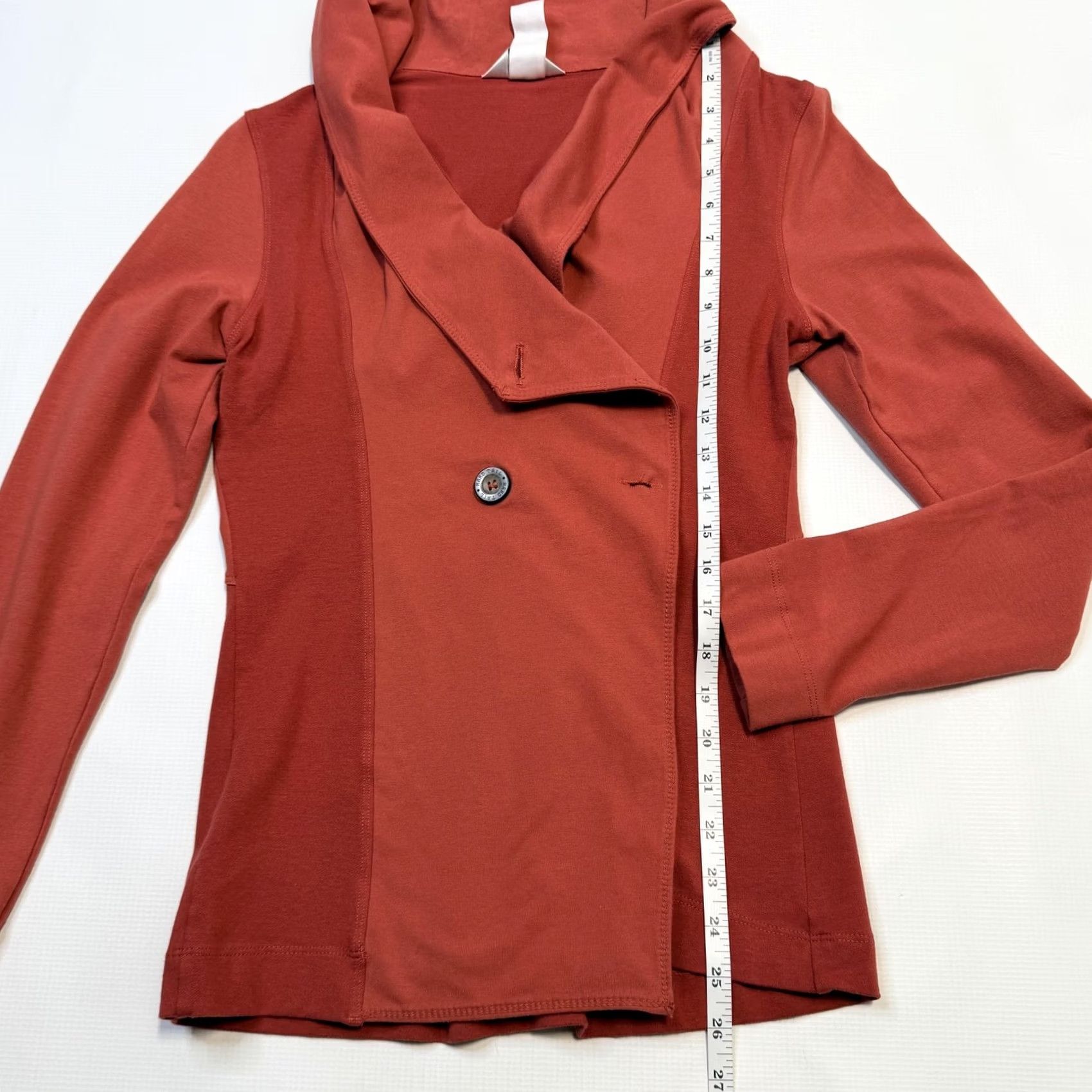 Hard Tail Hard Tail Forever Jacket Womens Small Orange Draped Button Front Made USA Size S / US 4 / IT 40 - 4 Thumbnail