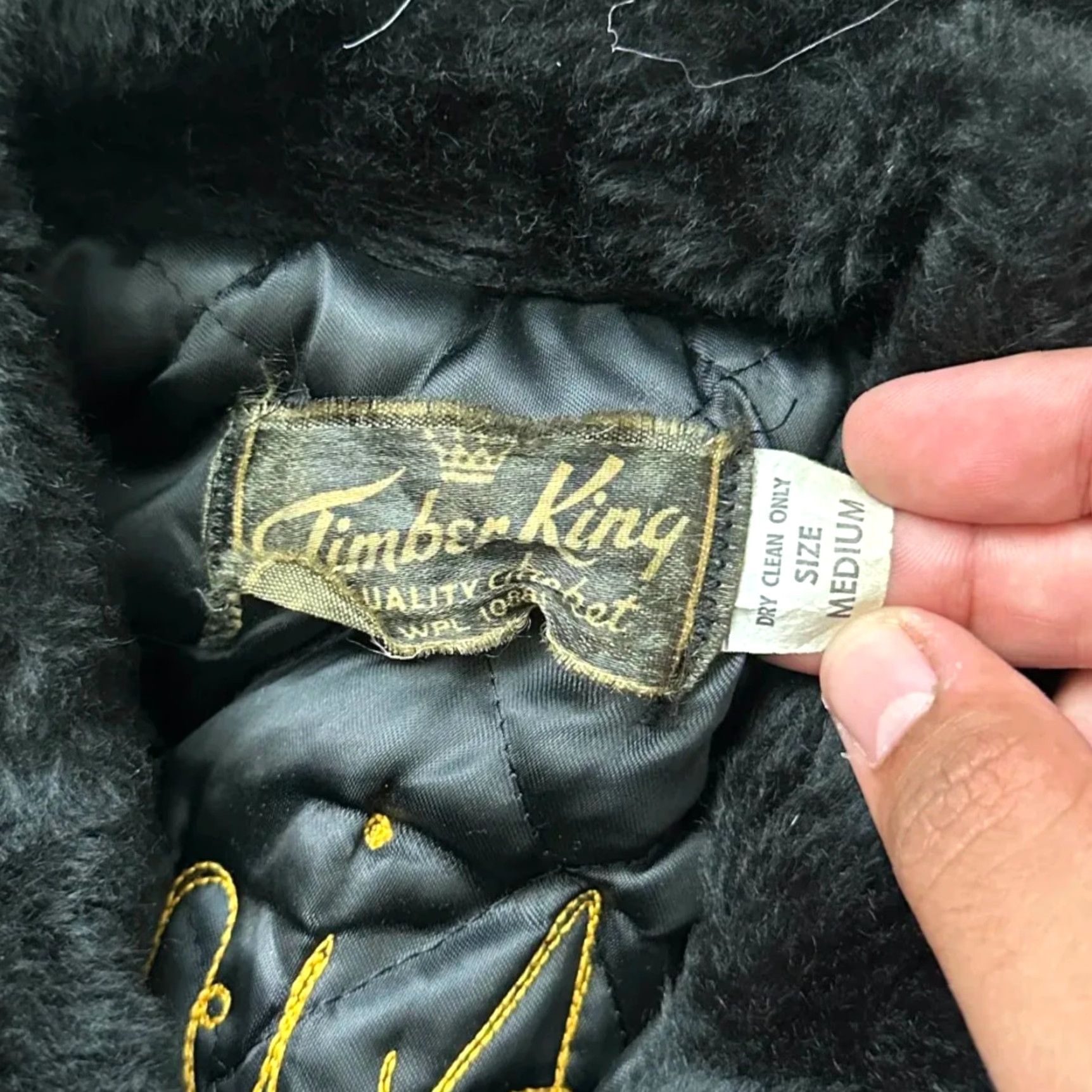 Vintage VINTAGE Timber King Bomber Jacket Men M Black Chain Stitched USAF 70s Cotton Jacket Size US M / EU 48-50 / 2 - 6 Thumbnail