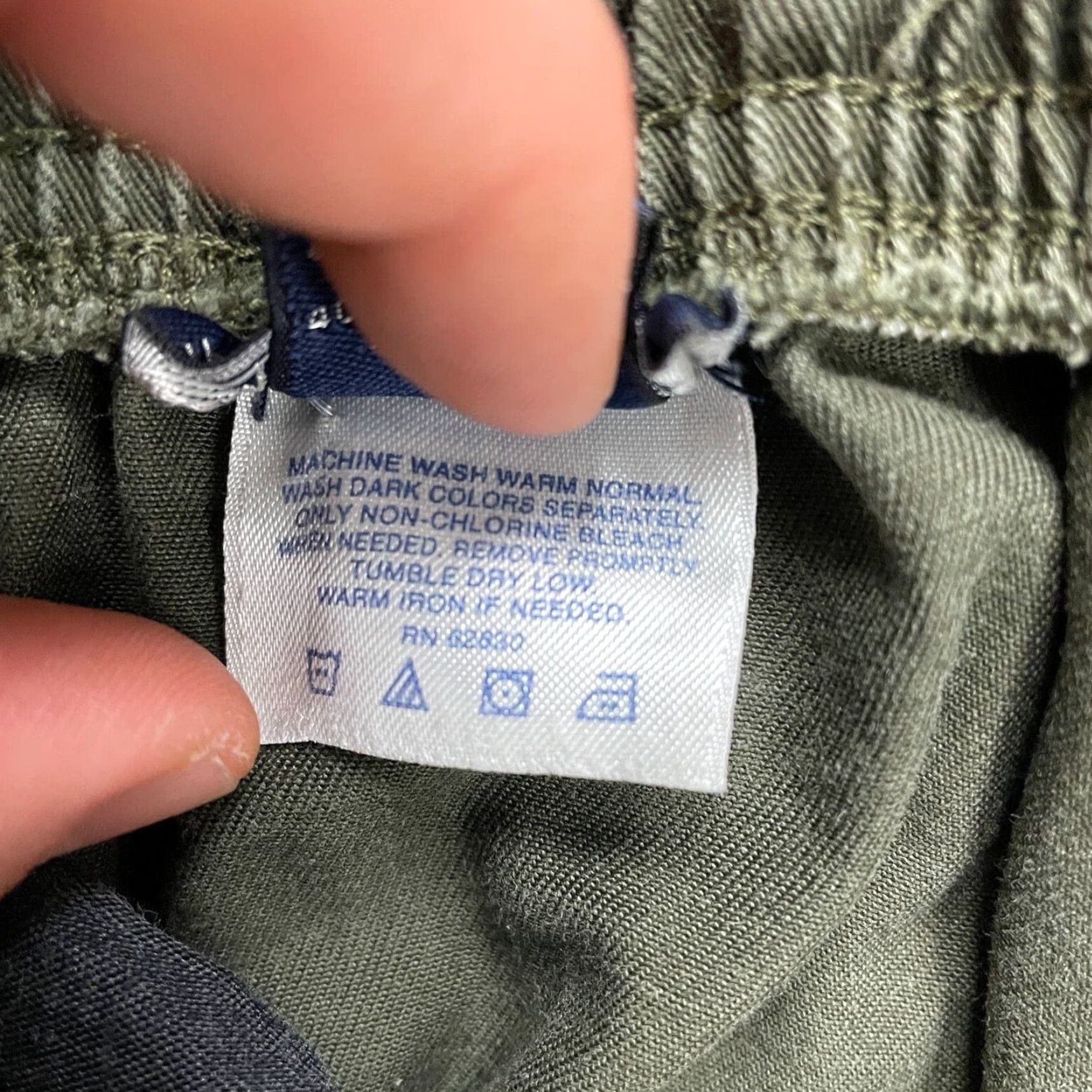 Lands' End Lands' End Chino Pants Womens 10P Petite Army Green Elastic Waist Straight 28x24 Army Classic Womens Size 32" / US 10 / IT 46 - 5 Thumbnail