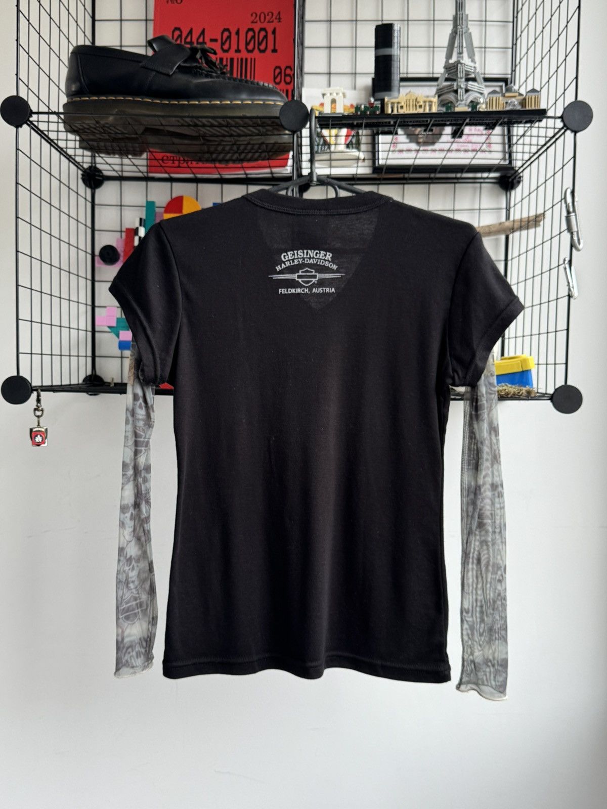Harley Davidson Vintage Y2K HARLEY DAVIDSON Skull Mesh Long Sleeve Size M / US 6-8 / IT 42-44 - 6 Thumbnail