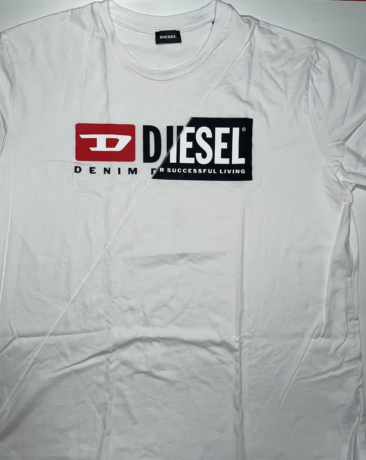 Diesel × Vintage Rare cross stitches fabric Diesel big logo spellout Size US XXL / EU 58 / 5 - 3 Thumbnail