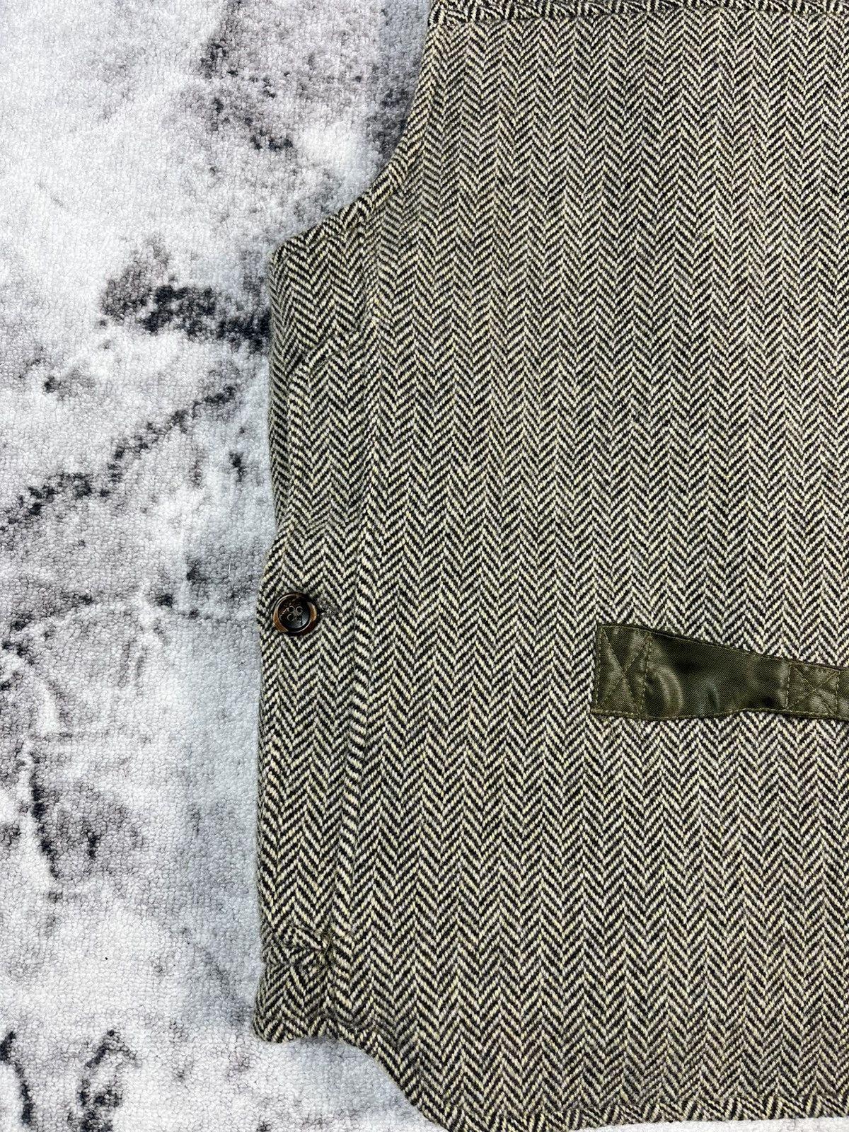 Vintage Capalbio Tweed Vest Herringbone Wool Italy Utility Size US M / EU 48-50 / 2 - 13 Thumbnail
