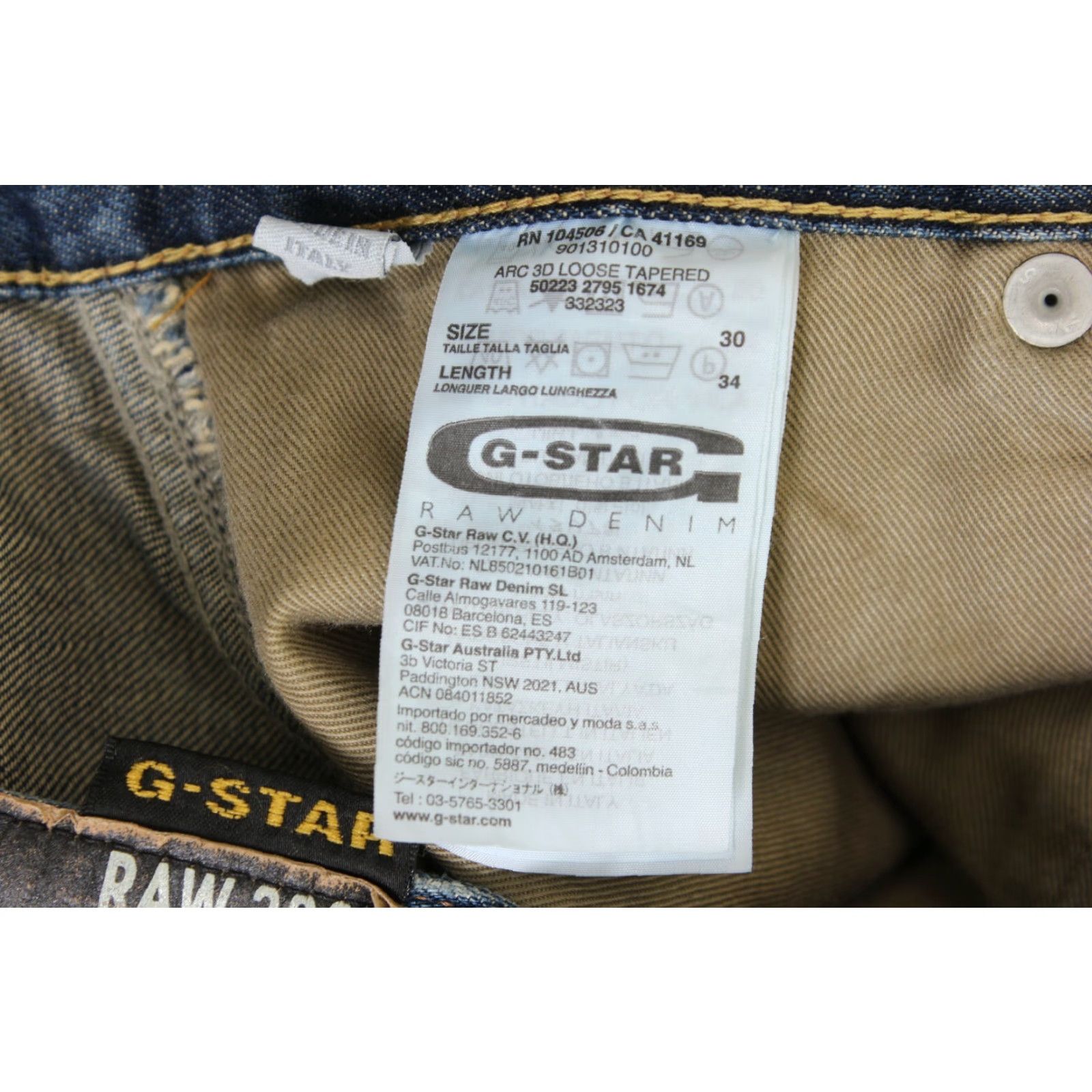 G-Star G-Star ARC 3D Loose Tapered Jeans Men Slim Fit W30 L34 DZ851 Jeans Slim Men's Blue 30in 34in 3D Arc Size US 30 / EU 46 - 6 Thumbnail