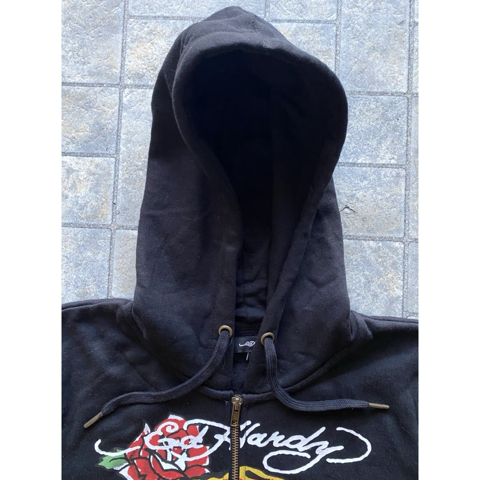 Ed Hardy Ed Hardy Hoodie Womens XL Tiger Y2K Black Cropped Zip Up Roses Tattoo Graphic Print Pockets Full Zip Size XL / US 12-14 / IT 48-50 - 5 Thumbnail