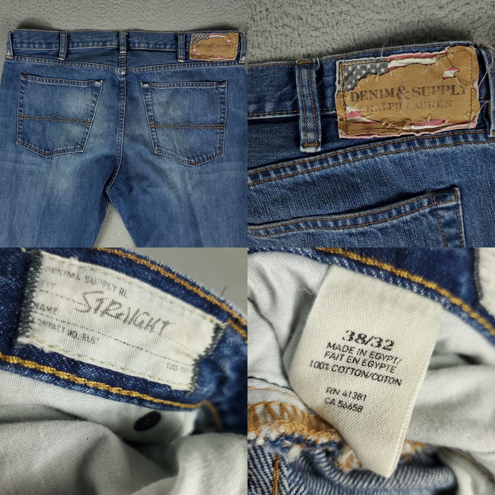 Vintage Denim & Supply Ralph Lauren Jeans Mens 38x32 Blue Straight Leg 5-Pocket Design Regular Waist Blue Denim Pants Jeans Mens #1 Size US 38 / EU 54 - 8 Thumbnail