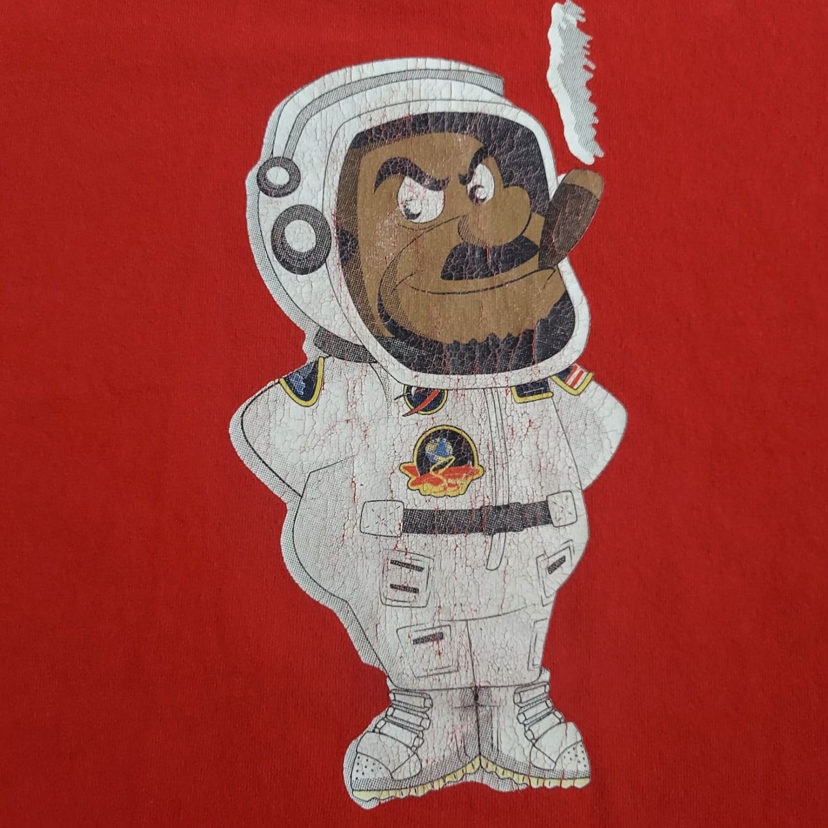 Vintage Alstyle Apparel & Activewear T-Shirt Men Red Astronaut Graphic Cigar Crew Neck Short Sleeve Size M Size US M / EU 48-50 / 2 - 6 Thumbnail