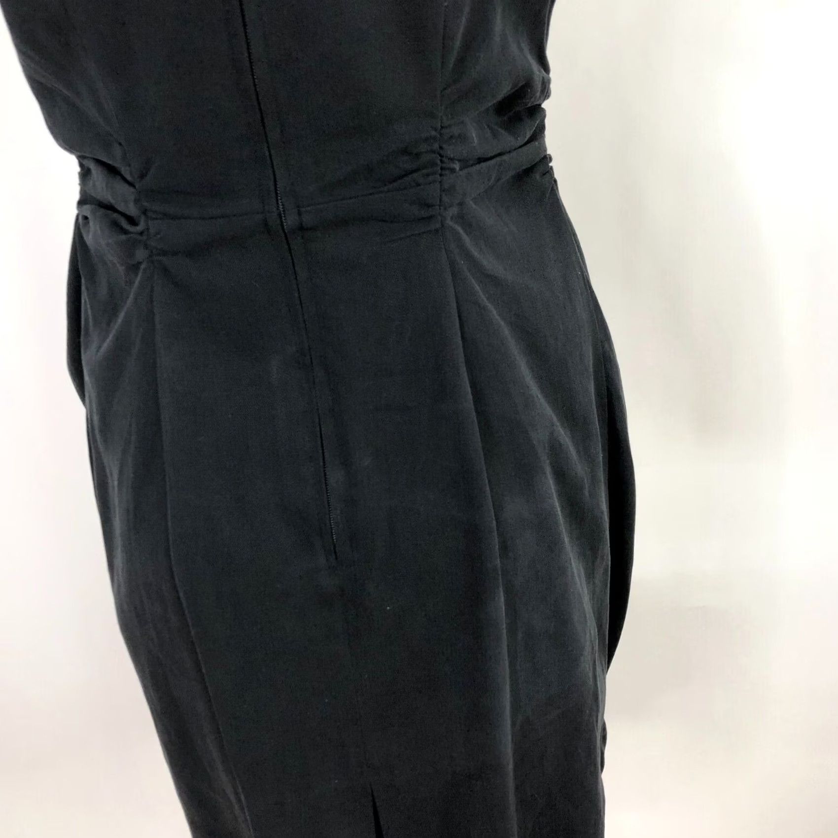 Vetements Moulinette Soeurs Vetements Dress Midi Silk Blend Women’s 8 Sheath Round Neck Sleeveless Black Size M / US 6-8 / IT 42-44 - 5 Thumbnail