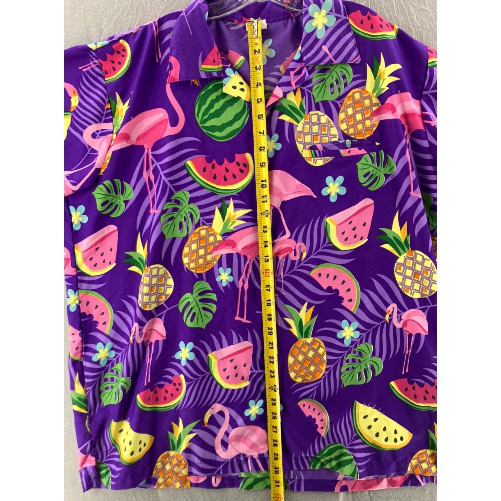 Vintage King Kameha Hawaiian Tropical Shirt Mens 2XL Purple AOP Flamingos Fruit Size US XXL / EU 58 / 5 - 3 Thumbnail