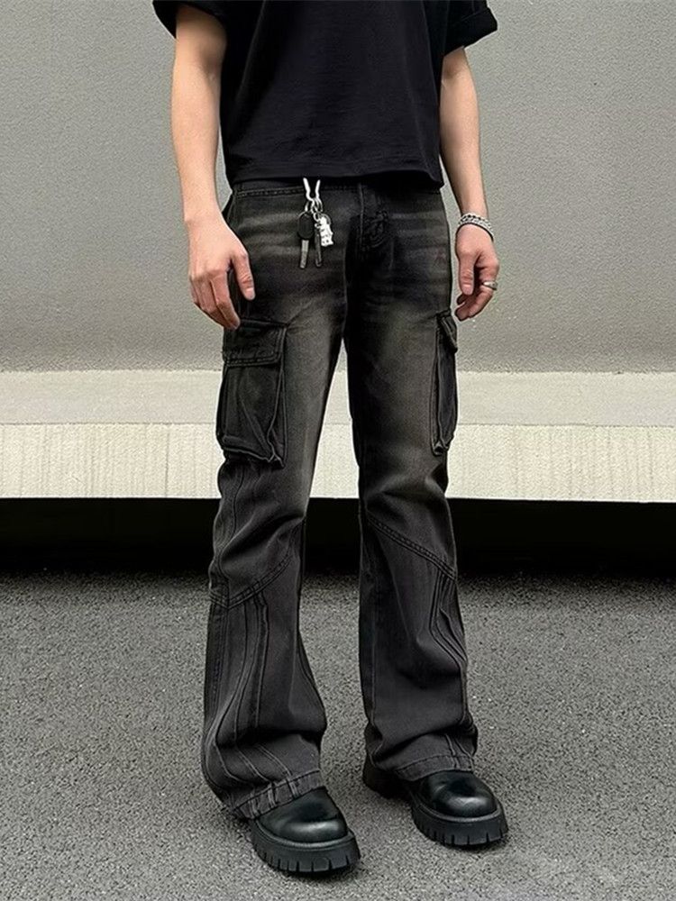 Japanese Brand × Jean 90's Vintage Striped Cargo Baggy Jeans Size US 34 / EU 50 - 5 Thumbnail