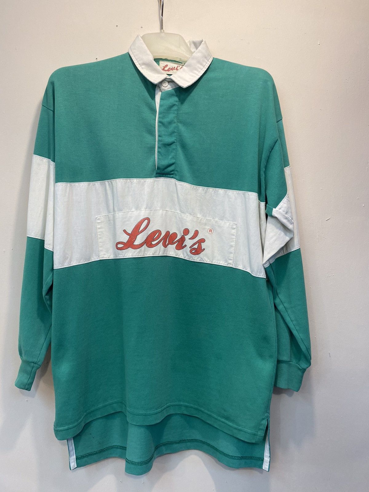 Levi's × Vintage Vintage Levis Polo Rugby Shirt Size US L / EU 52-54 / 3 - 1 Thumbnail