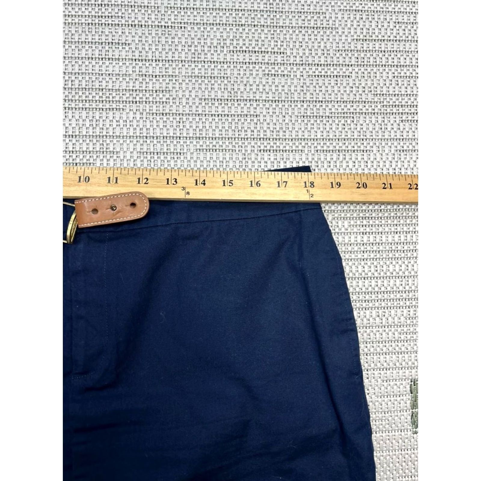 Ralph Lauren Lauren Ralph Lauren Skirt Womens 14 Navy Blue Cotton Belted Pencil Size 36" / US 14 / IT 50 - 4 Thumbnail
