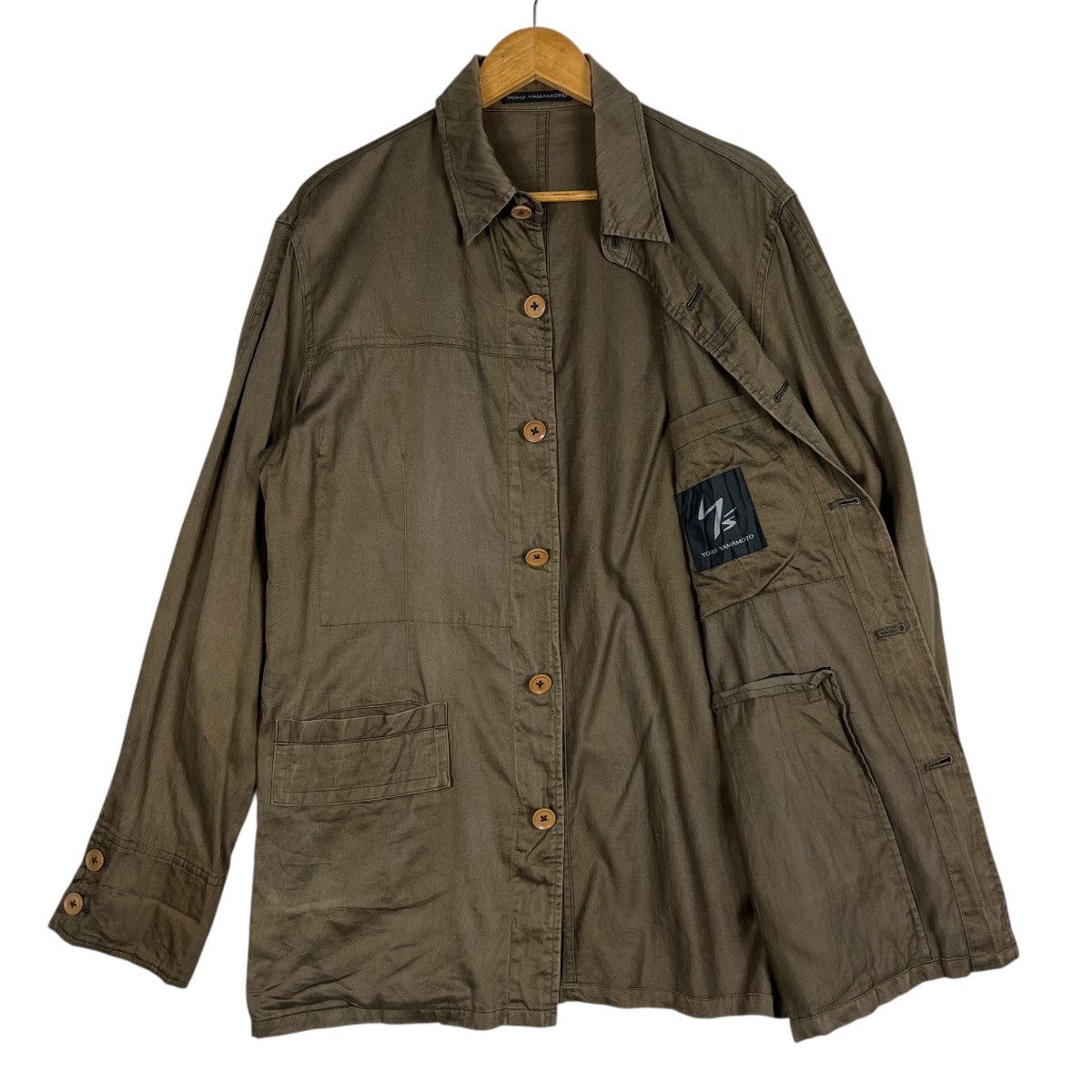 Yohji Yamamoto Yohji Yamamoto Dark Green Cotton Chore Jacket Size US L / EU 52-54 / 3 - 10 Thumbnail