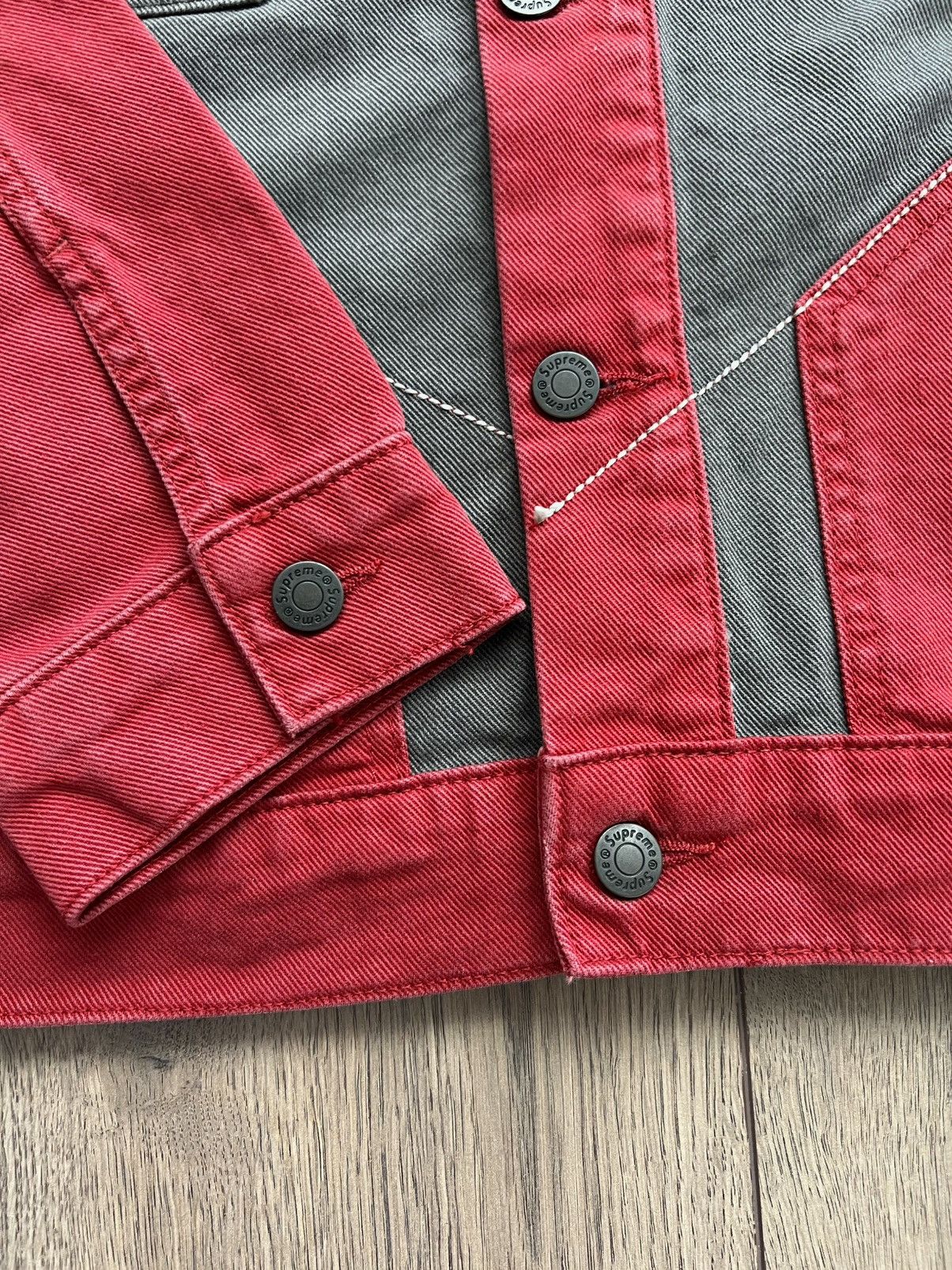 Supreme Supreme 2-Tone Paneled Denim Jacket “Red” Large Size US L / EU 52-54 / 3 - 10 Thumbnail