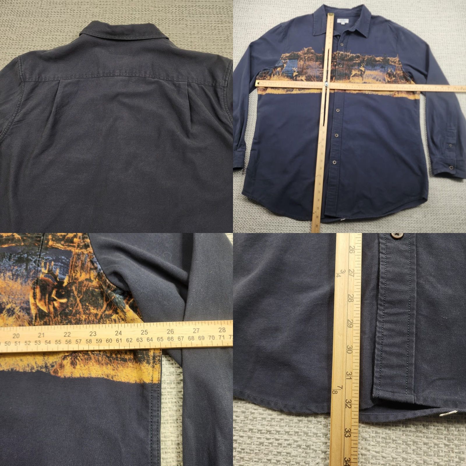 Croft & Barrow VINTAGE? No, but Croft & Barrow Shirt Mens XL Blue Deer Wildlife Scenic Button Up Cotton Outdoor Size US XL / EU 56 / 4 - 8 Thumbnail