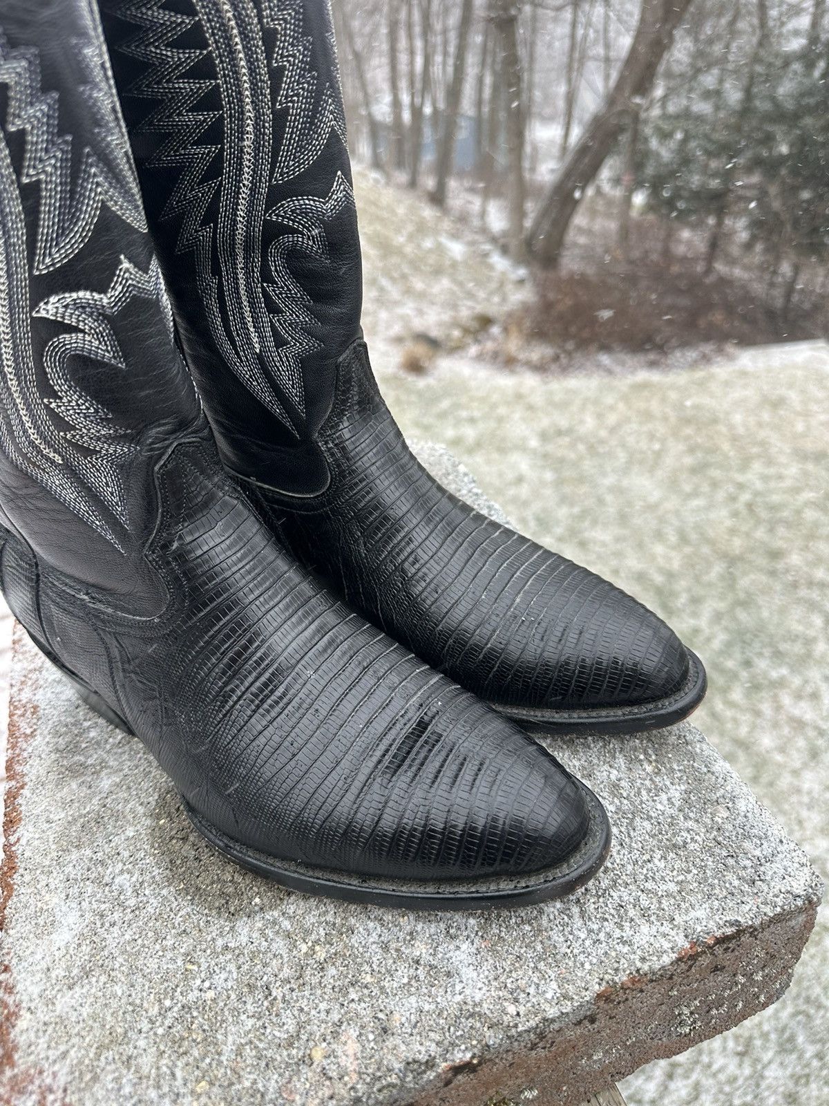 Vintage Leather Cowboy Boots Ferrini Italy Made In Mexico