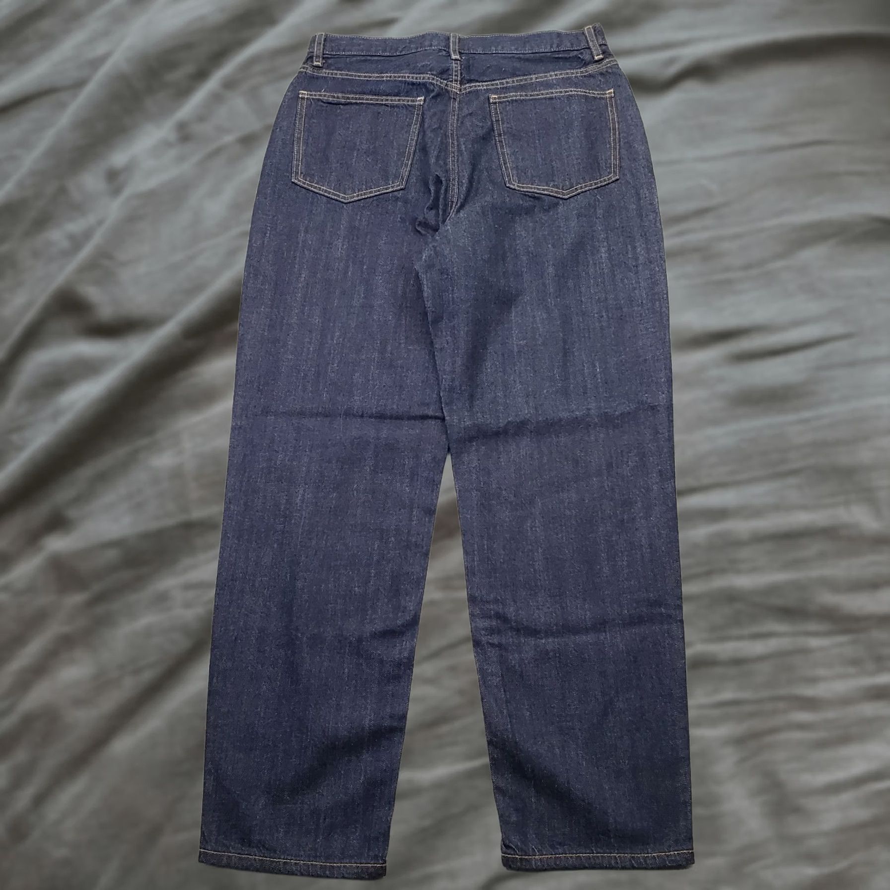 Uniqlo Uniqlo Women Jeans 7 Blue Denim Stretch Relaxed Fit Hi Rise Tapered Leg Jeans Size 28" / US 6 / IT 42 - 1 Thumbnail