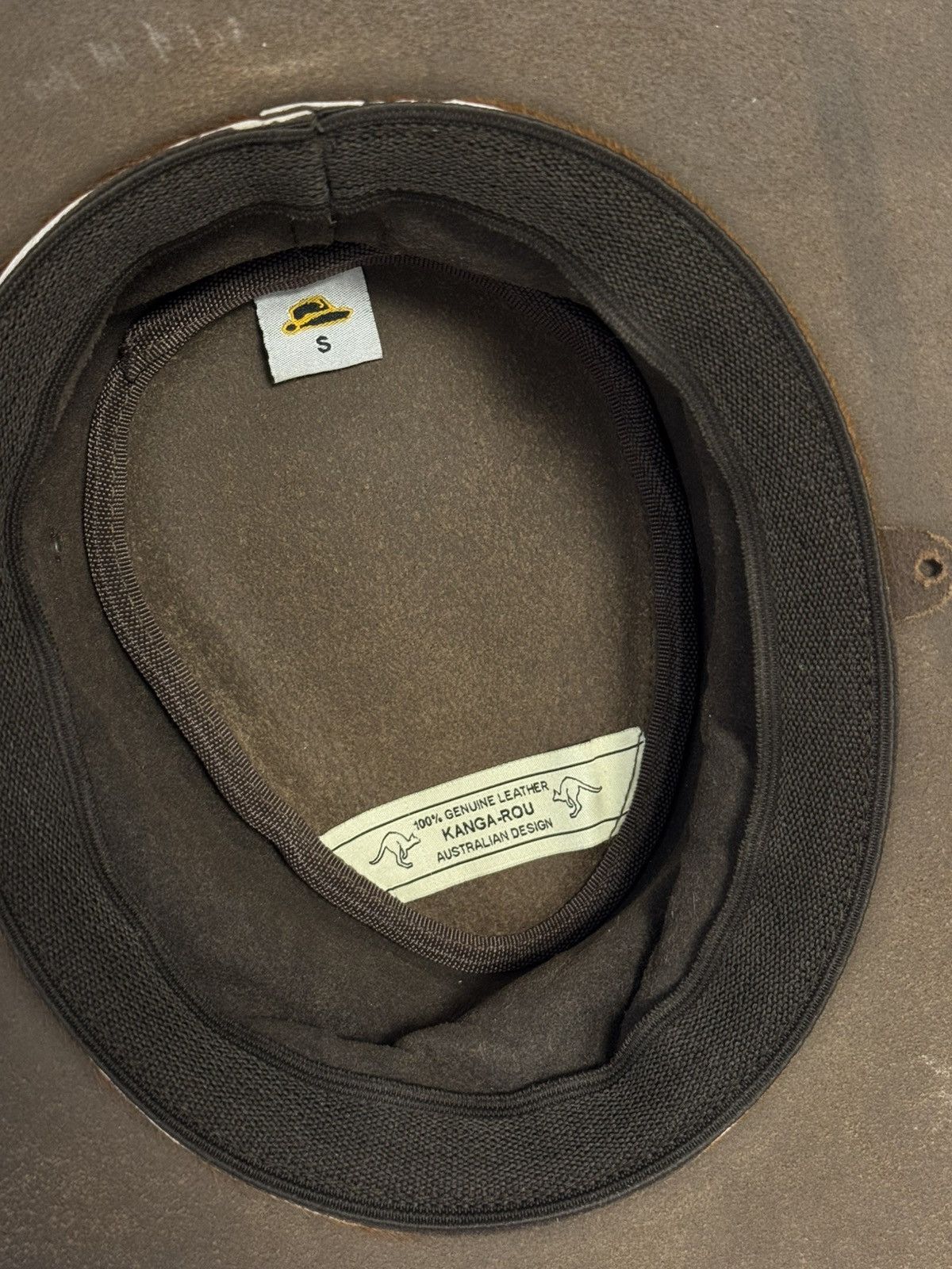 Other Kanga-Rou Brown Leather Outback Hat Vintage Australian Style Size ONE SIZE - 11 Thumbnail