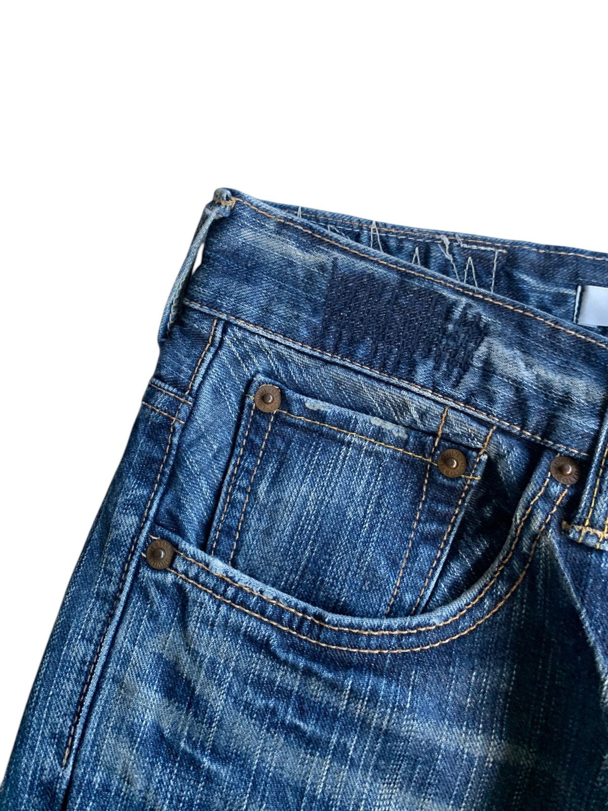 FLARE💥EDWIN XVS JAPANESE PUNK STYLE FADED DISTRESSED DENIM☠️