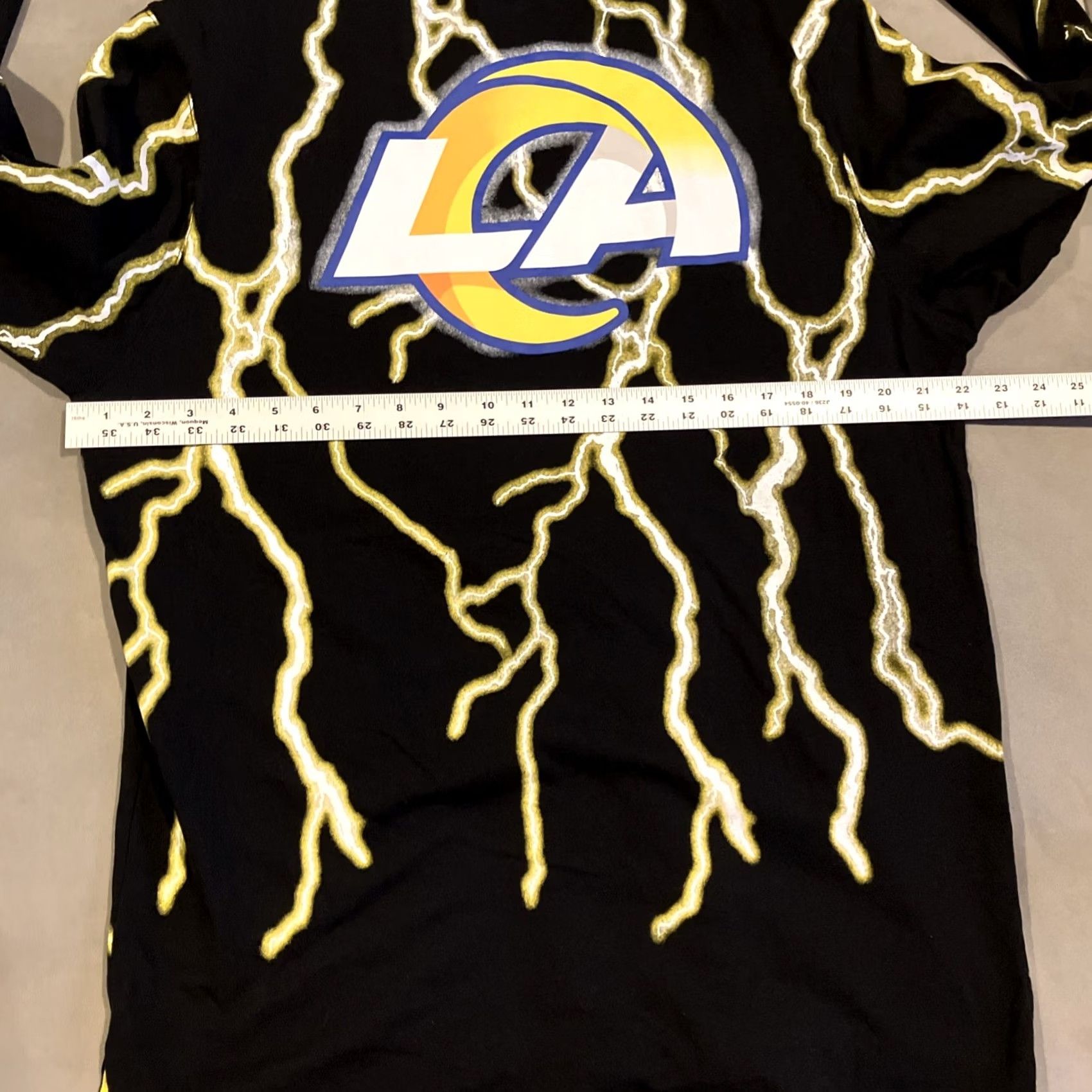 Vintage Rams Long Sleeve T Shirt Lightning Bolt All Over Print L Black Cotton Men Sports NWT NWOT RARE Unbranded Size US L / EU 52-54 / 3 - 5 Thumbnail