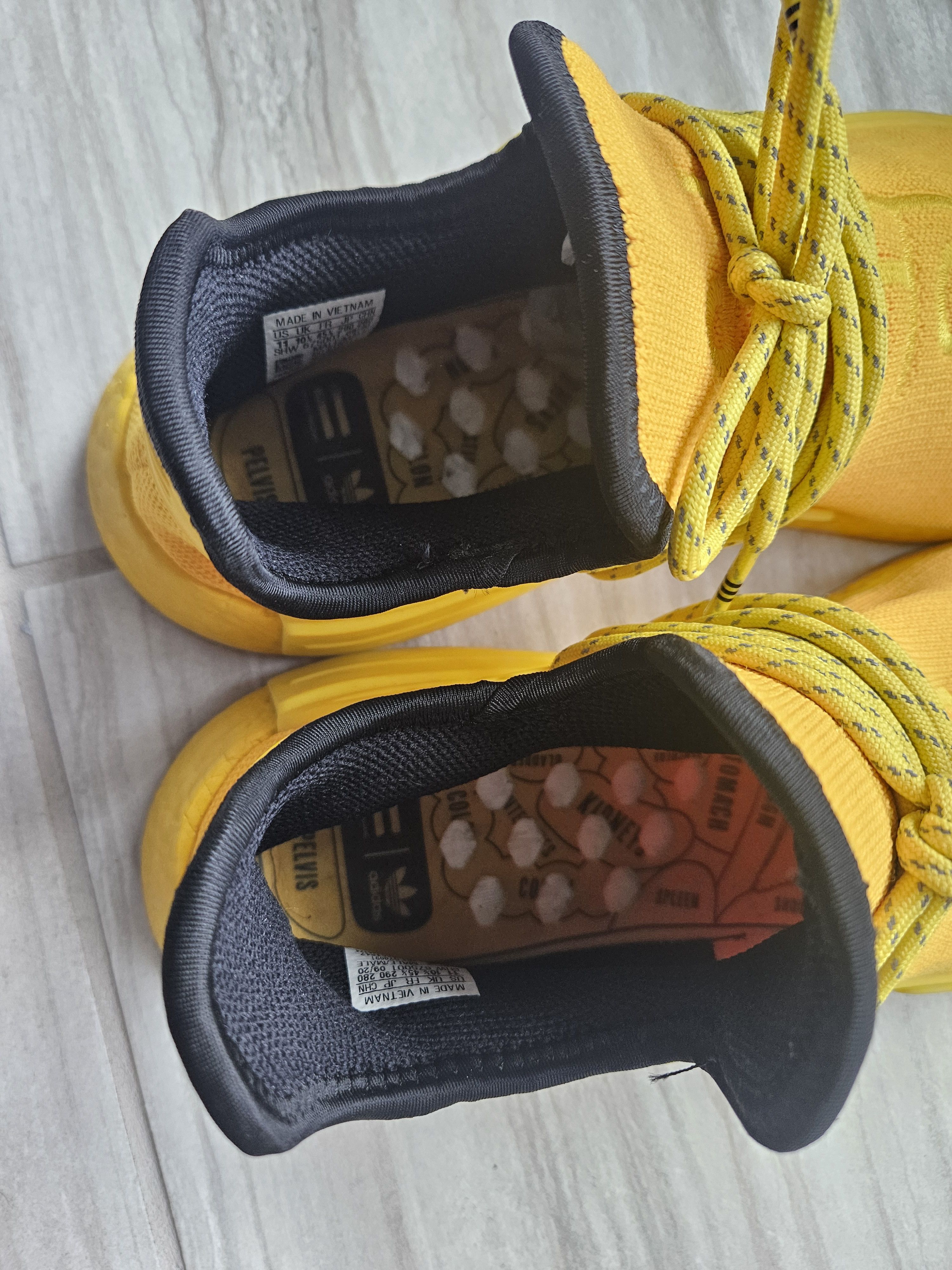 Adidas × Pharrell NMD Human Race Yellow Hindi Pack Sneakers Size US 11 / EU 44 - 3 Thumbnail