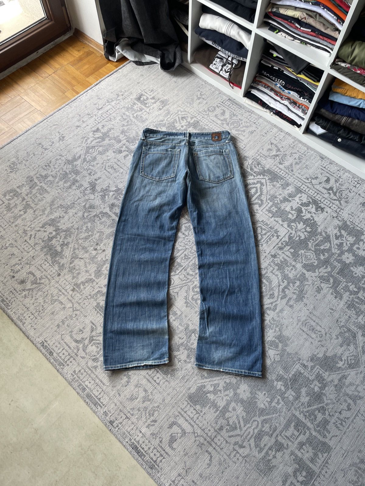 Vintage Vintage Avant Garde Jeans Baggy Wide Faded Mud Washed Y2K Size US 34 / EU 50 - 2 Thumbnail