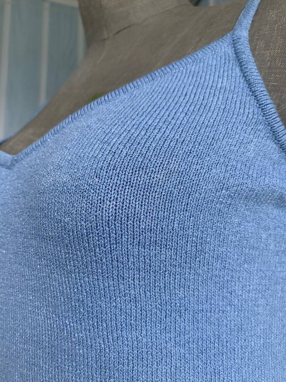 Designer × St. John Vintage St. John USA Women Blue Knit Wool Spaghetti Tank Top Size S / US 4 / IT 40 - 21 Thumbnail