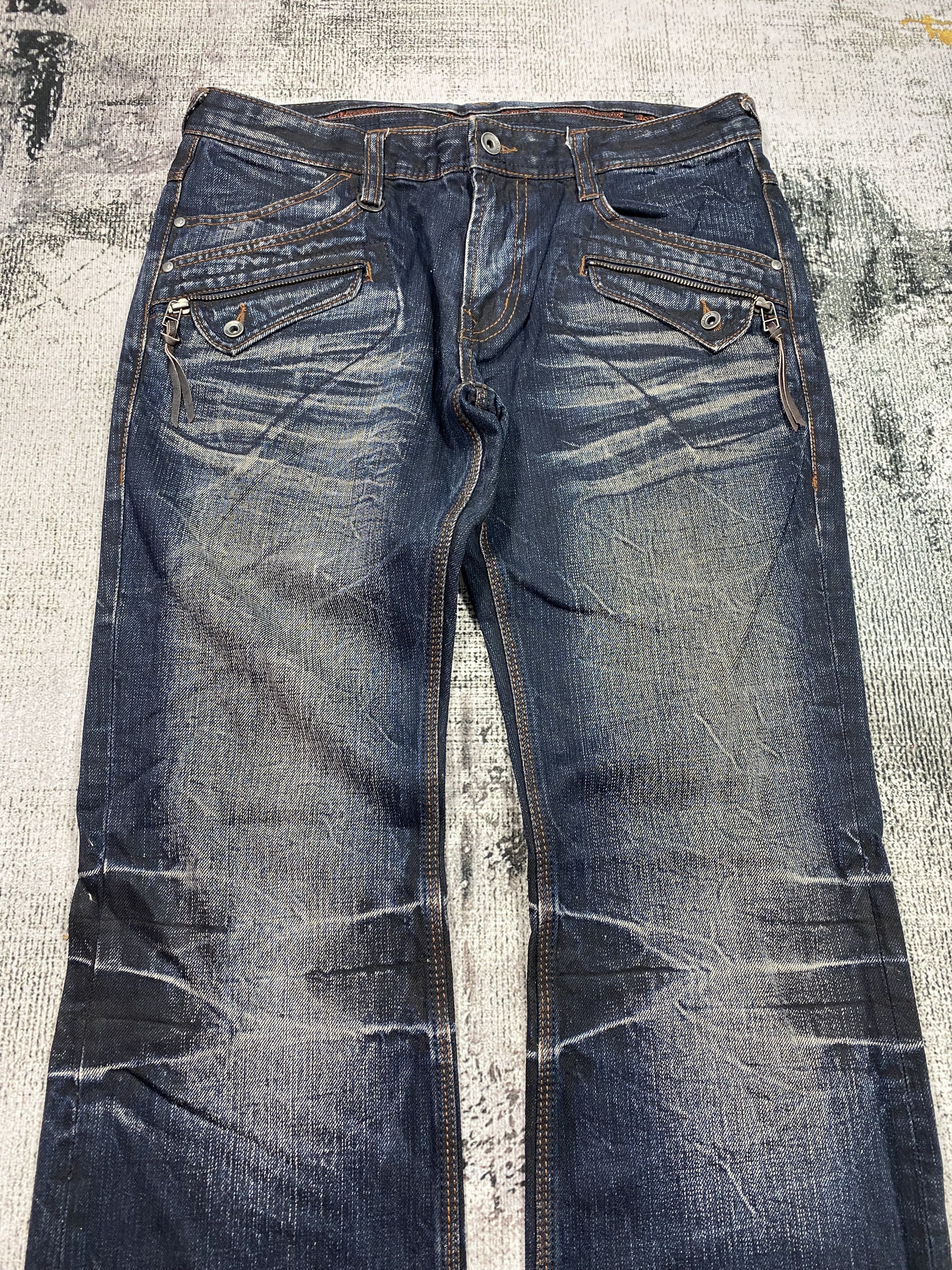 Japanese Brand × Nicole Club Japanese Bootcut Pants Rusty Whiskers Distressed Denim Size US 32 / EU 48 - 3 Thumbnail