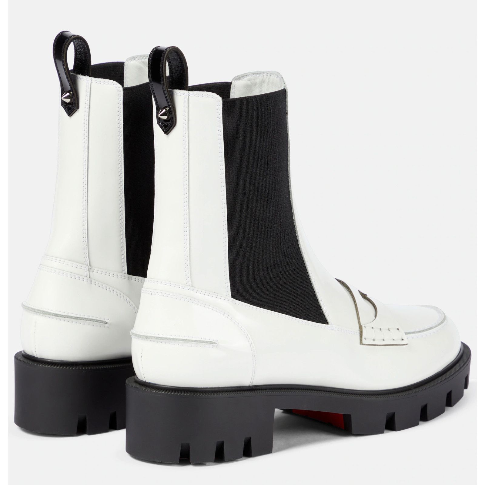 Christian Louboutin Christian Louboutin Montezu Lug Flat White Black Leather Size US 10 / IT 40 - 10 Thumbnail