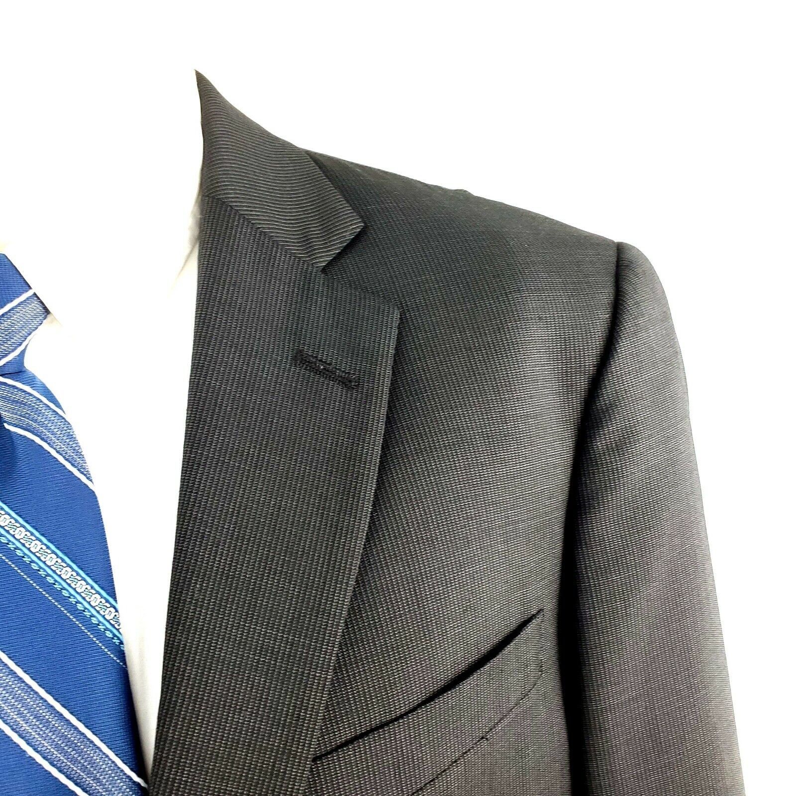 Hart Schaffner Marx Hart Schaffner Marx 42R 2 Button Striped Wool Gray Blazer Ta Size 42R - 2 Thumbnail