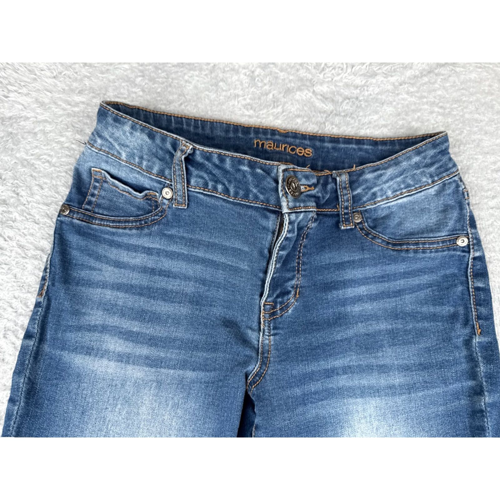 Vintage Maurices Jeans Womens Small Regular Blue Denim Skinny Cotton Blend Low 28x30 Size 28" / US 6 / IT 42 - 4 Thumbnail