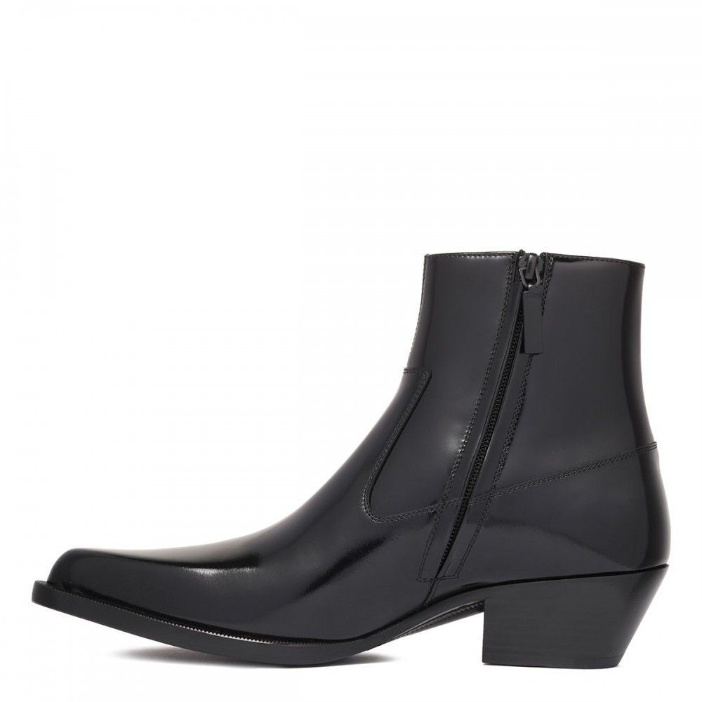 Saint Laurent Paris o1bcso1str0326 Leather Cossack Boots in Black Size US 7 / IT 37 - 3 Thumbnail