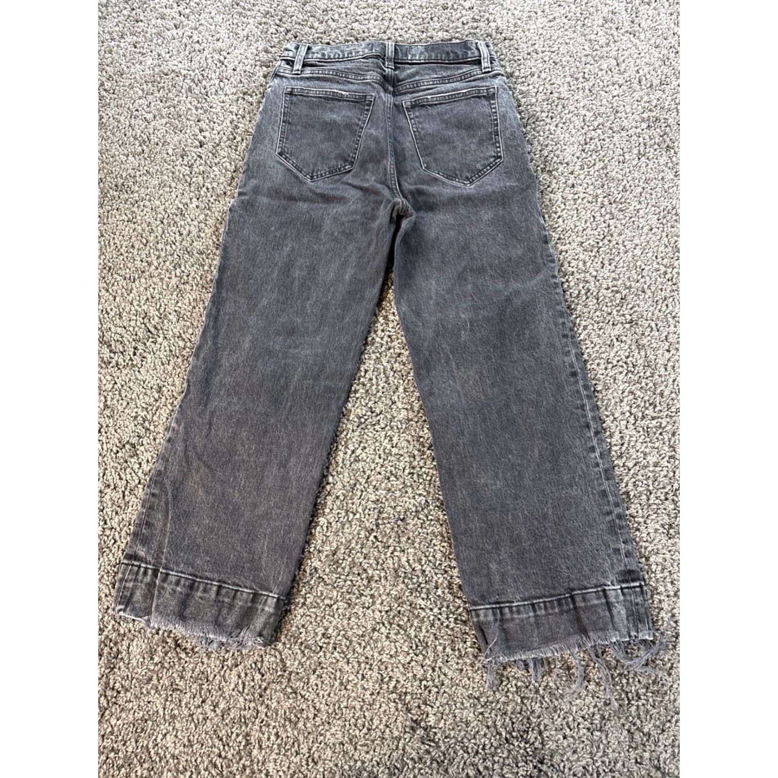 Abercrombie & Fitch Abercrombie & Fitch The Crop Wide Leg Ultra High Rise Black Size 27x25 Jeans Size ONE SIZE - 7 Thumbnail