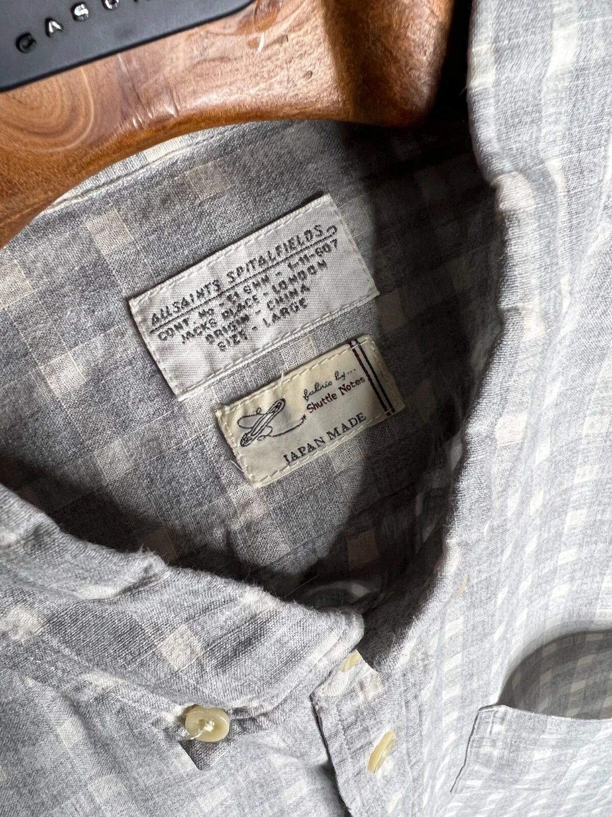 Allsaints ALLSAINTS Haku L/Slv Shirt Wool Linen Blend Plaid Japan Made Size US L / EU 52-54 / 3 - 7 Thumbnail
