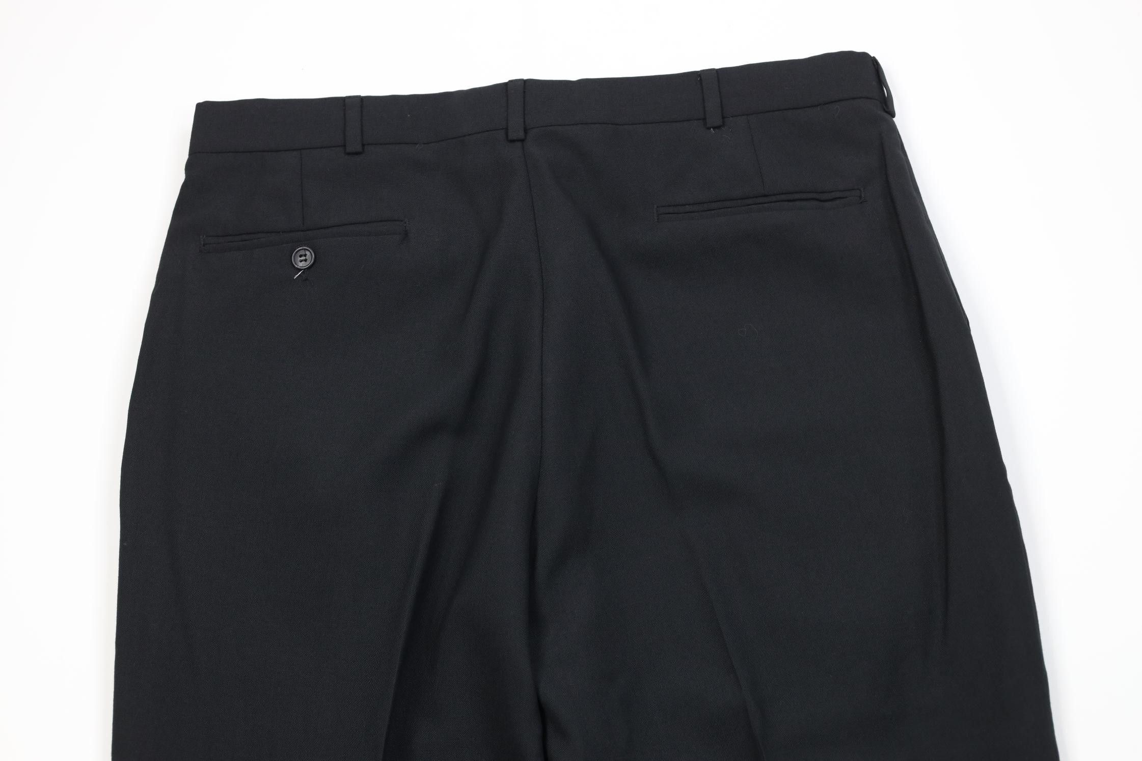 Vintage Vintage 90s Wool Blend Knit Wide Leg Chino Pants Black USA Size US 34 / EU 50 - 14 Thumbnail