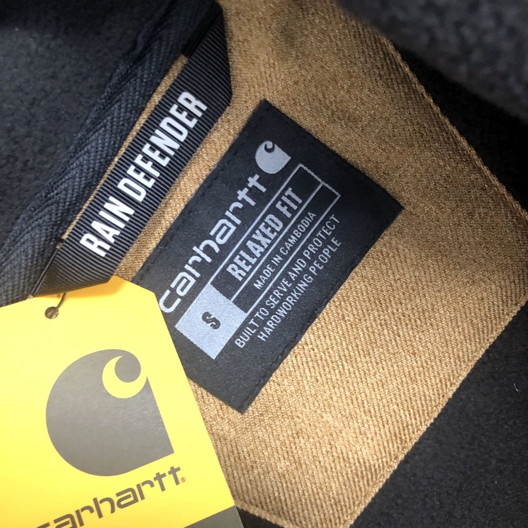 Carhartt Carhartt Rain Defender Relaxed Fit Heavyweight Hooded Shirt Jacket Small Brown Mens Jacket Size US S / EU 44-46 / 1 - 5 Thumbnail