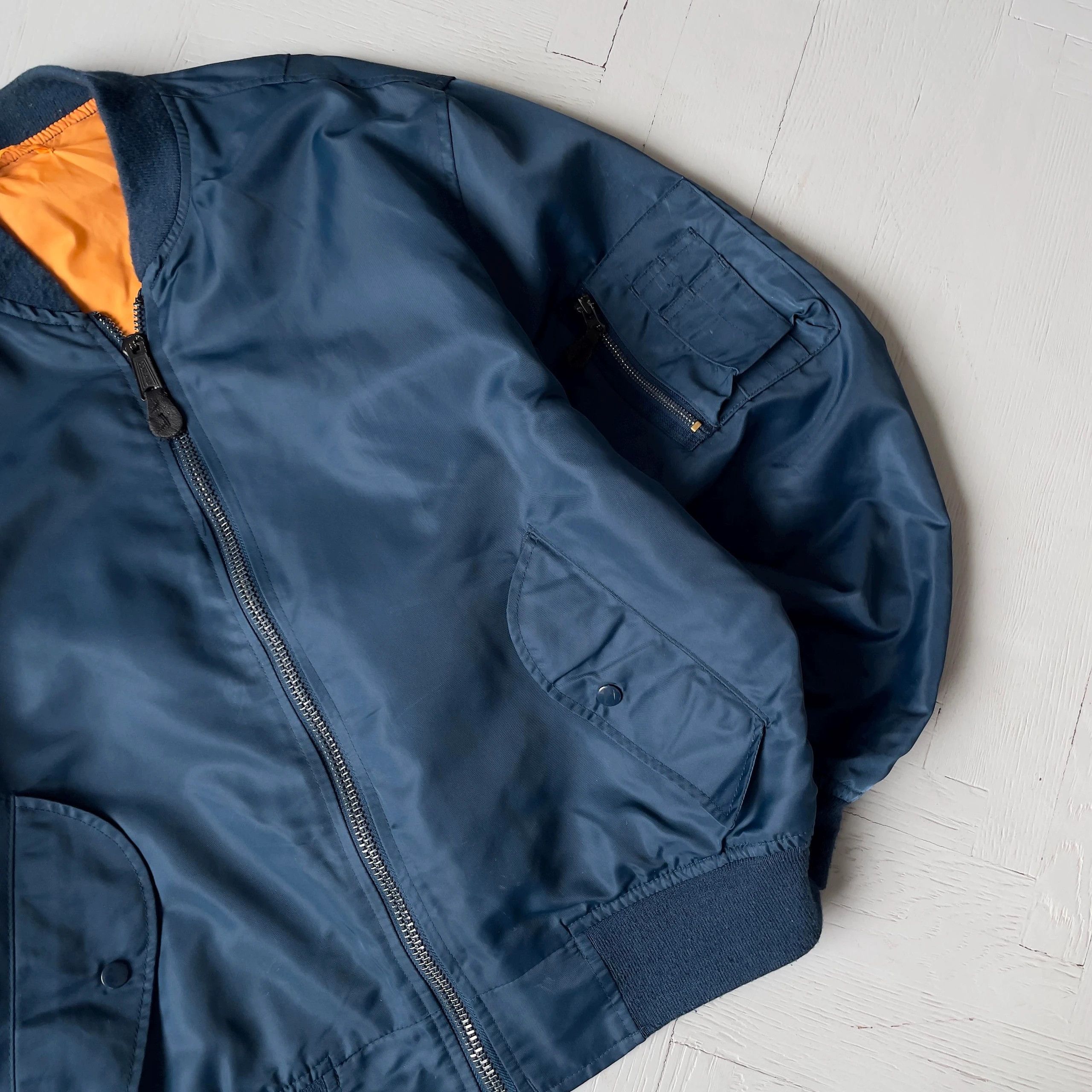 Vintage Vintage MA 1 Intermediate Lightweight Nylon Bomber Jacket Size US XL / EU 56 / 4 - 2 Thumbnail
