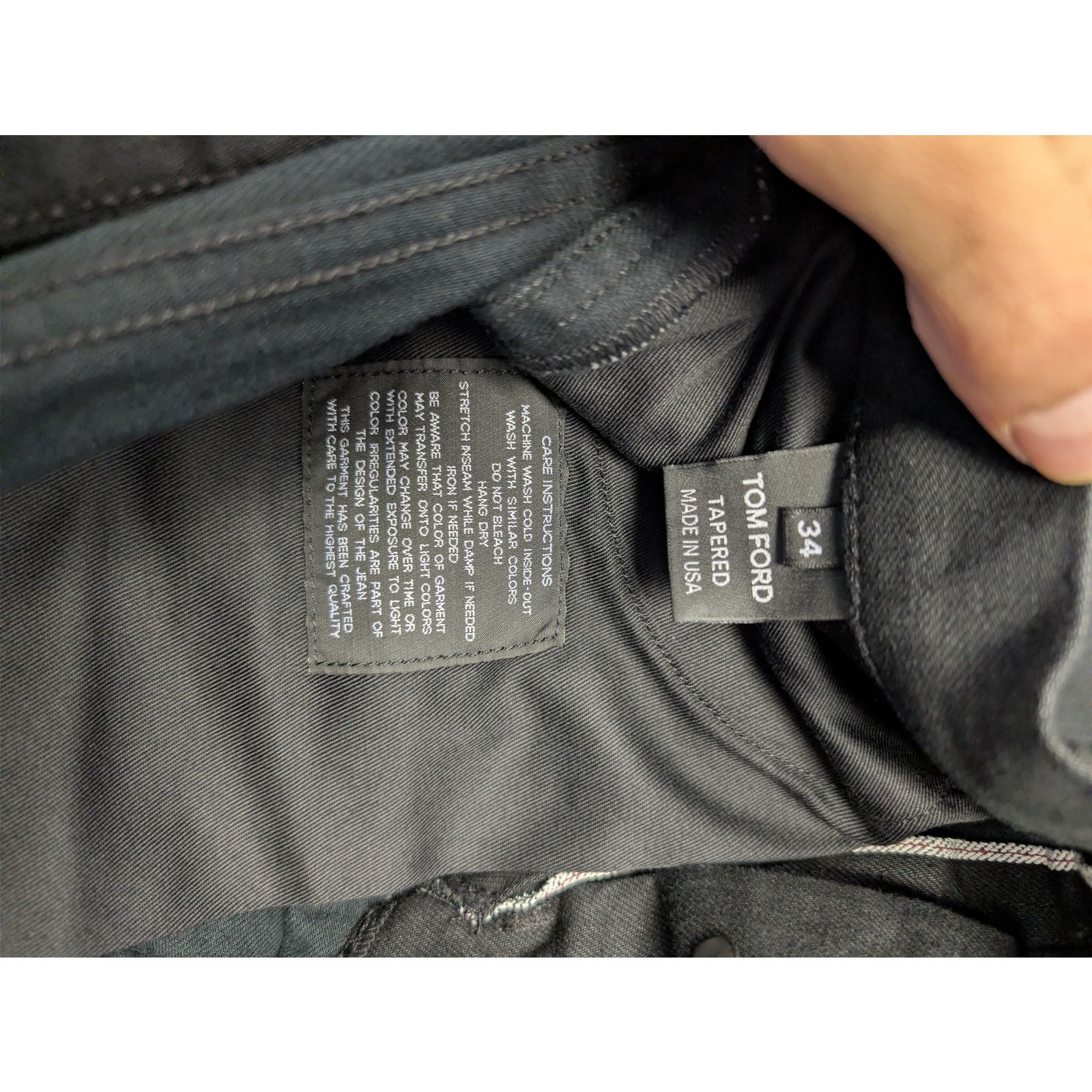 Tom Ford o1rshd1 Tapered Fit Denim Jeans in Black Size US 34 / EU 50 - 17 Thumbnail